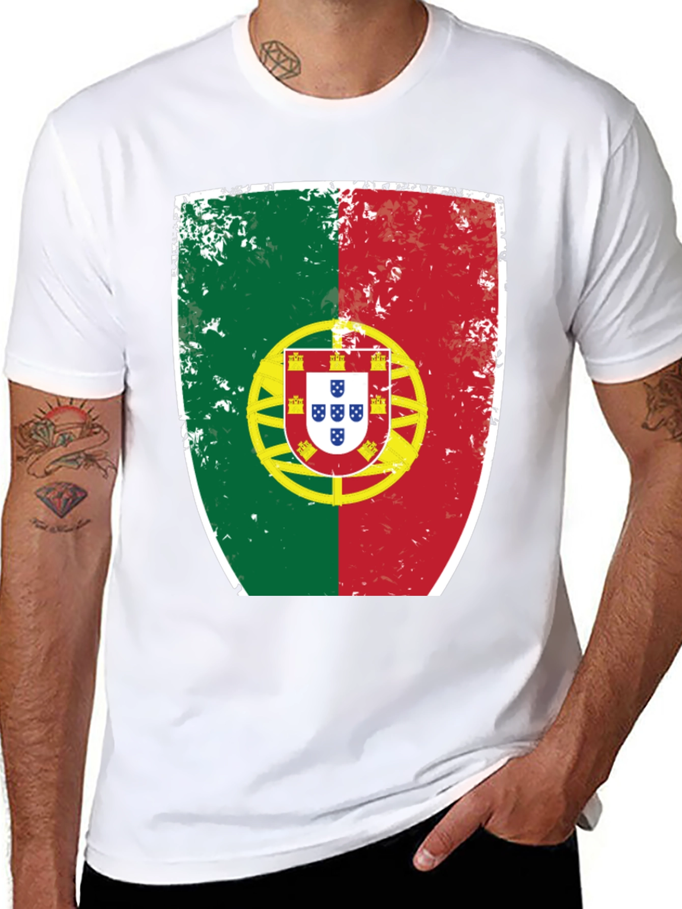 Portugal Flag Shield Graphic T-Shirt