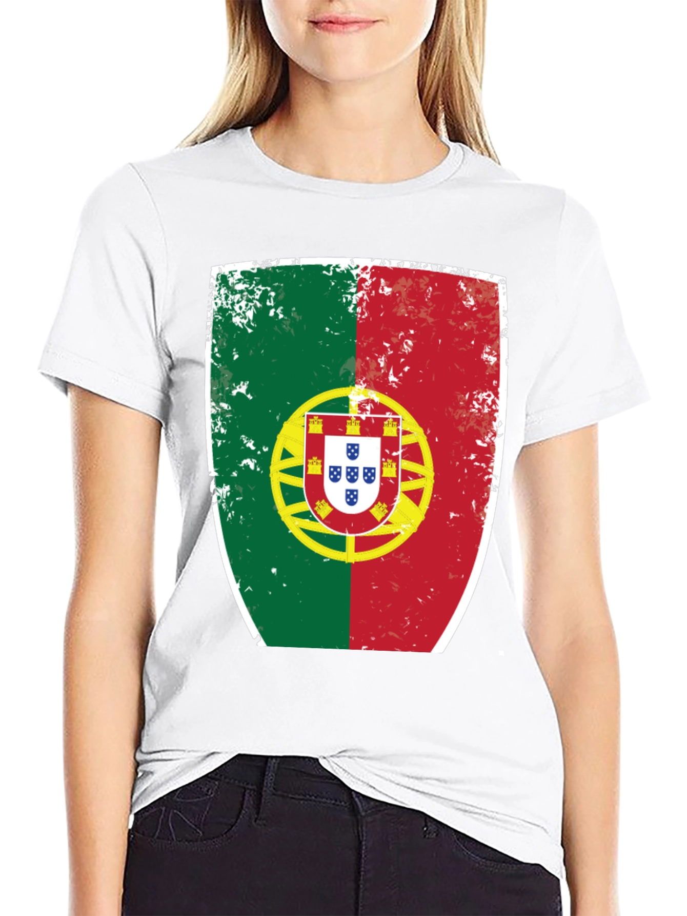 Portugal Flag Shield Graphic T-Shirt