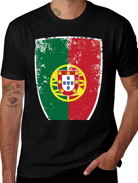 Portugal Flag Shield Graphic T-Shirt