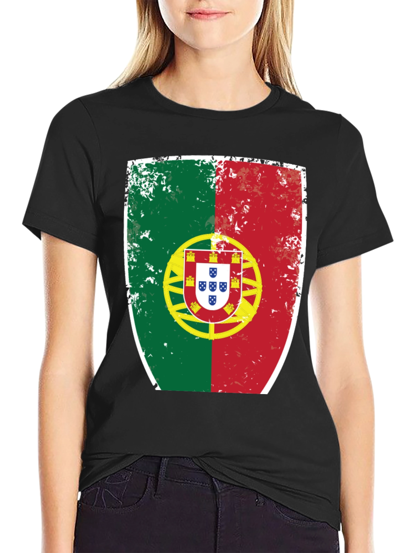 Portugal Flag Shield Graphic T-Shirt