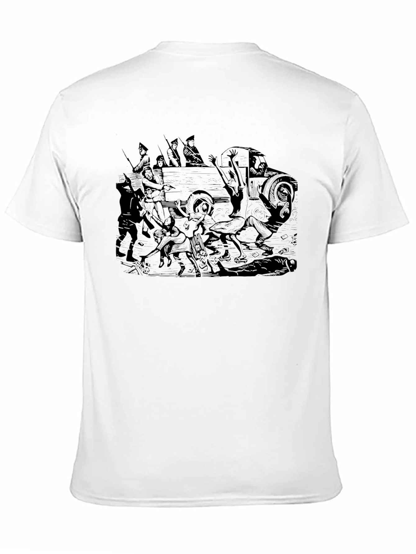 Chariot Race Graphic Tee - Black Cotton T-Shirt