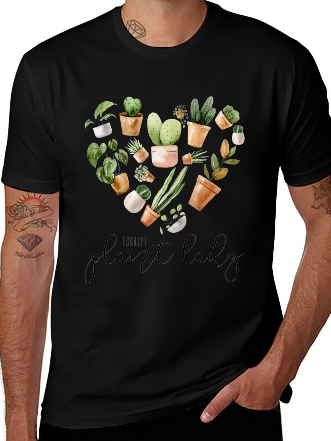 Plant Lady Graphic Tee -  Botanical Heart Design