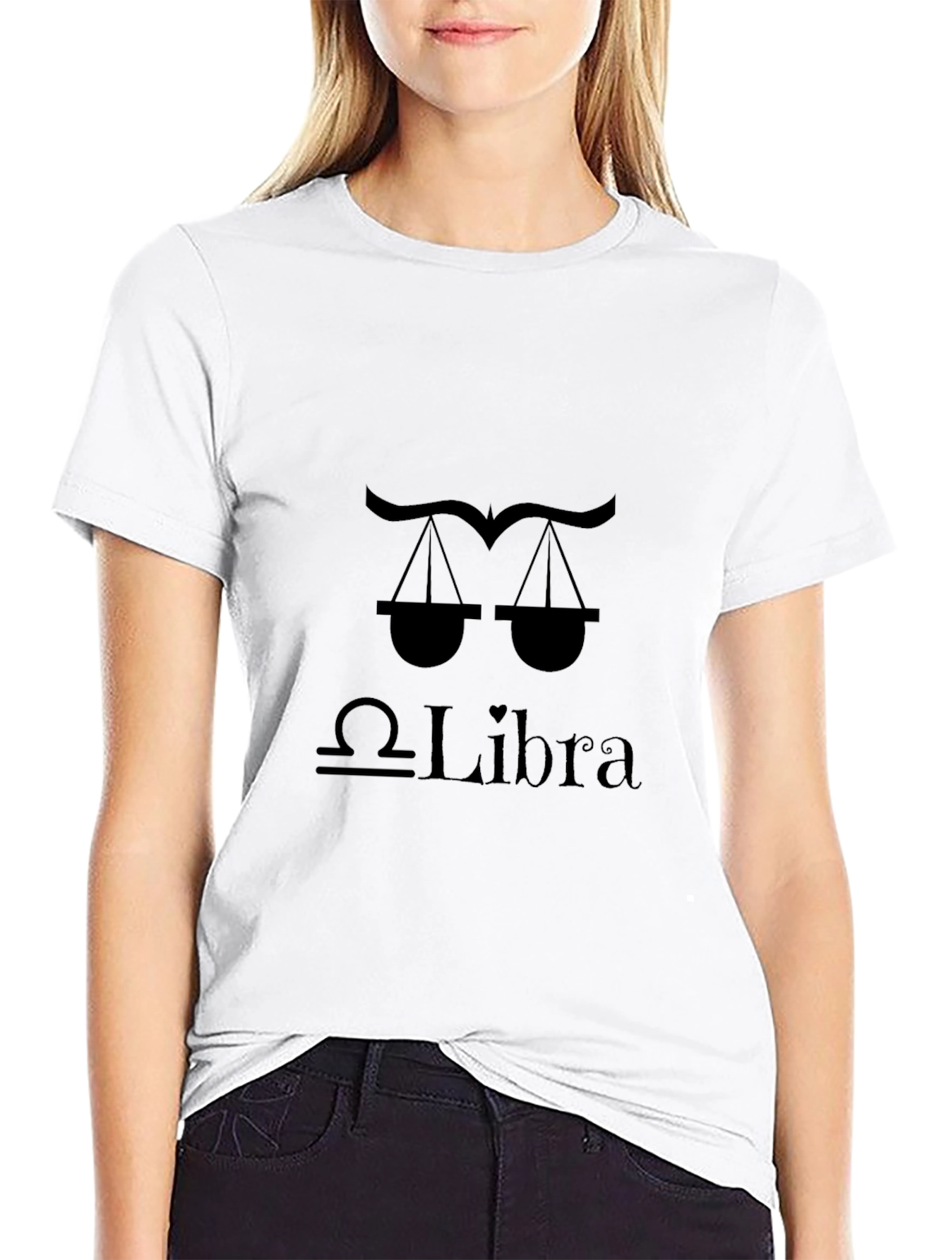 Libra Zodiac Sign Black Graphic Tee