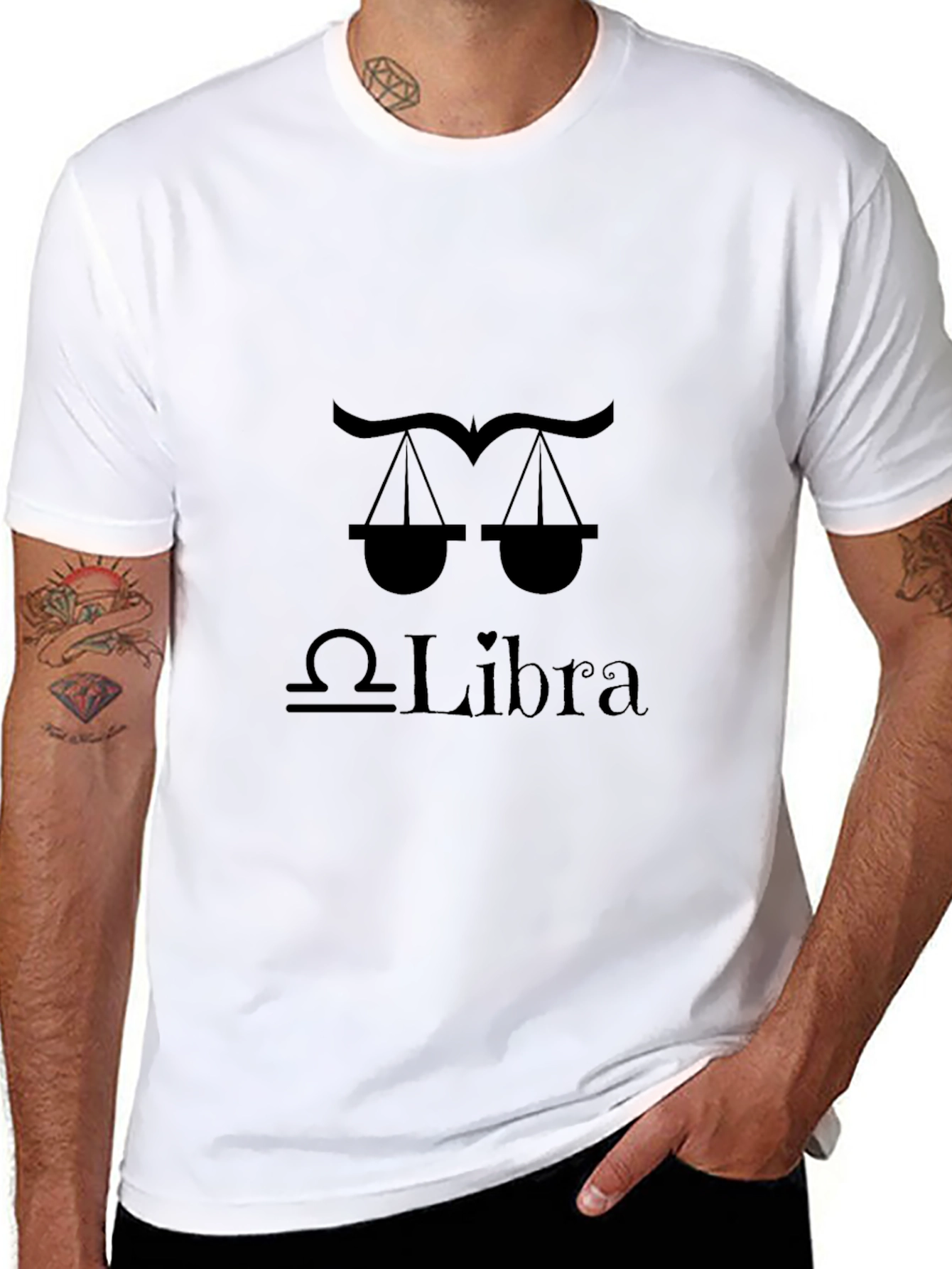 Libra Zodiac Sign Black Graphic Tee