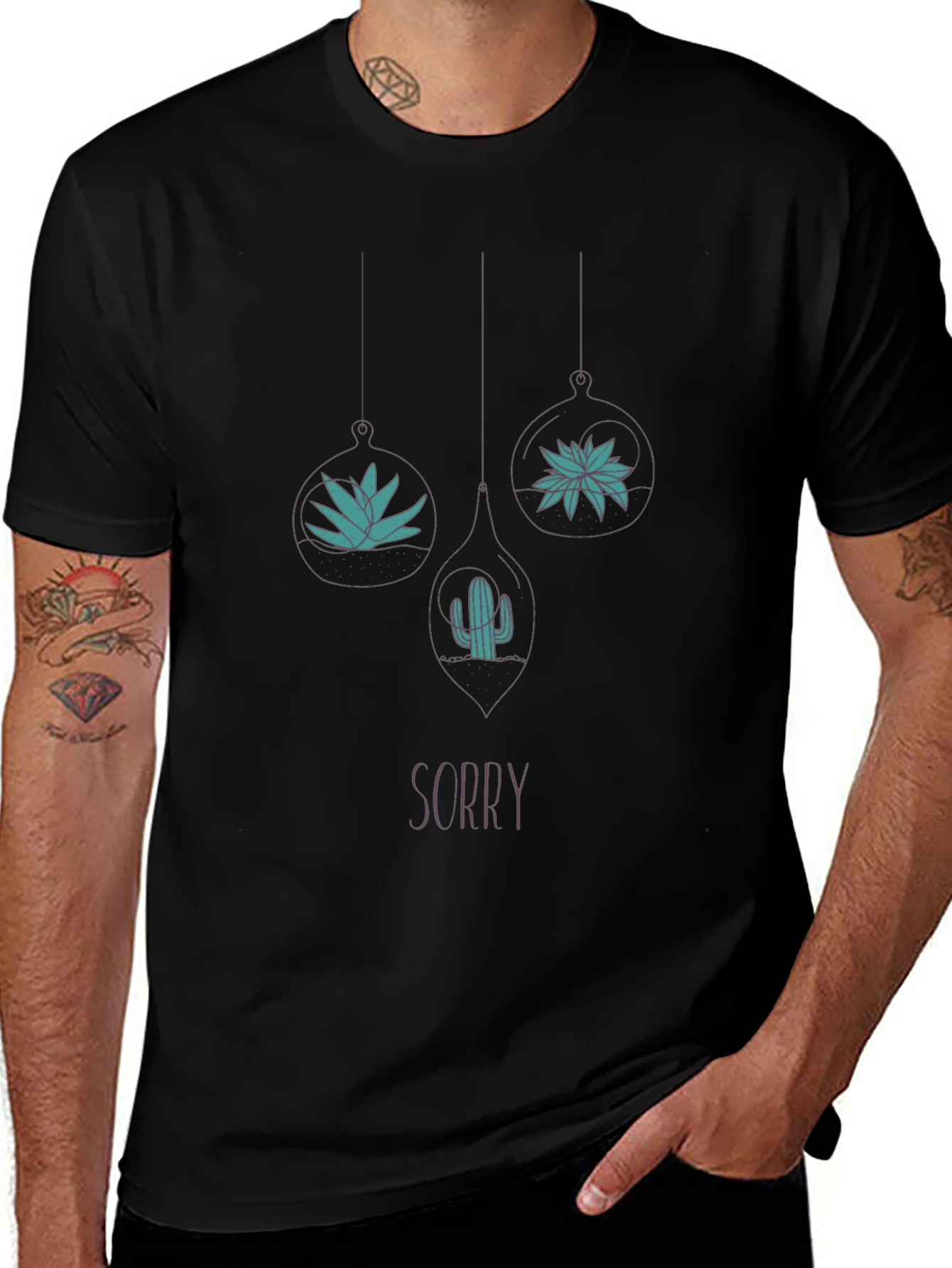 Sorry Terrarium Graphic Tee - Black Casual Shirt