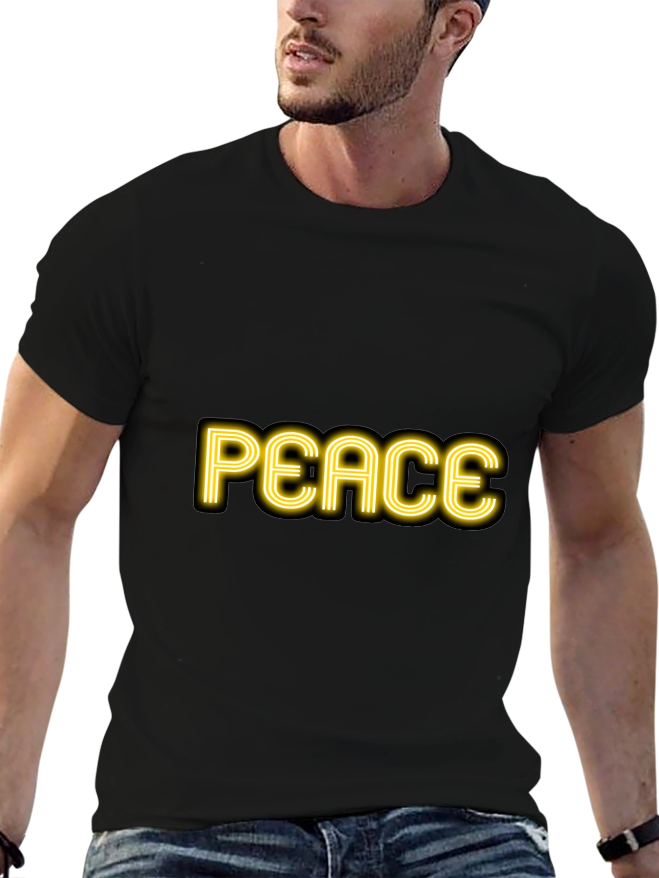 Peace Graphic Black T-Shirt