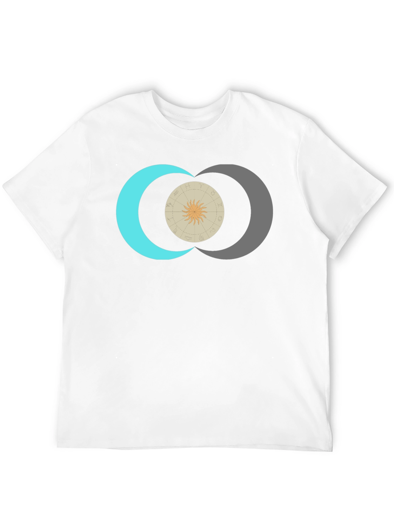 Celestial Sun & Moon Graphic Tee - Black
