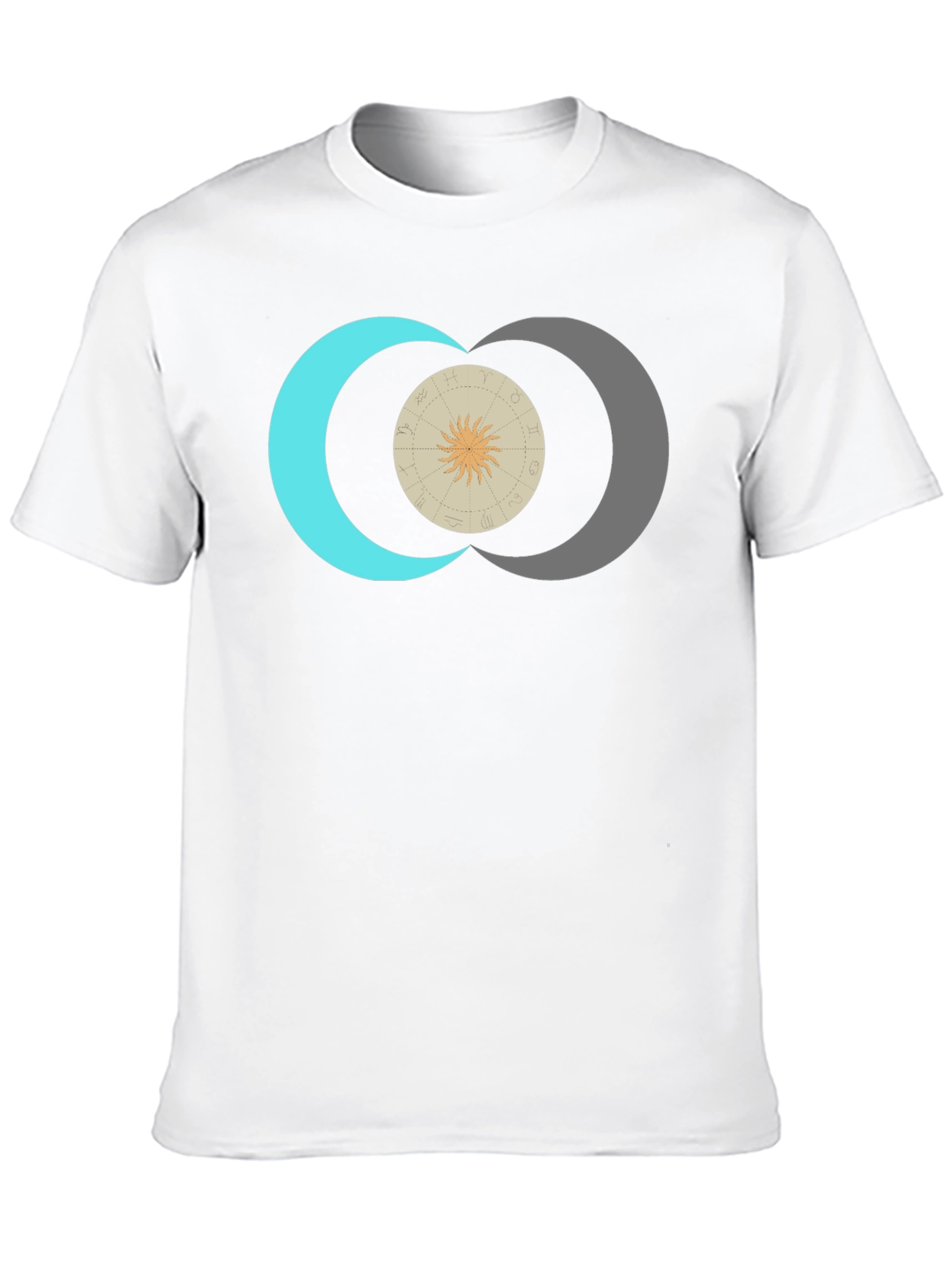 Celestial Sun & Moon Graphic Tee - Black
