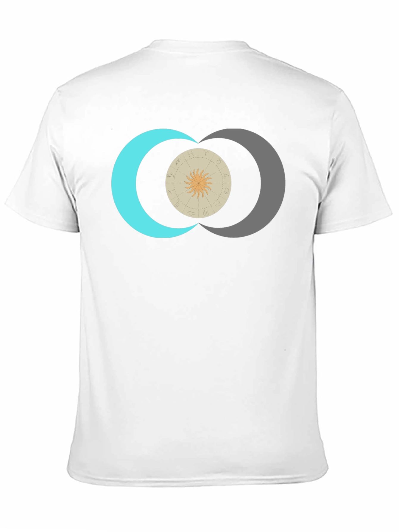 Celestial Sun & Moon Graphic Tee - Black