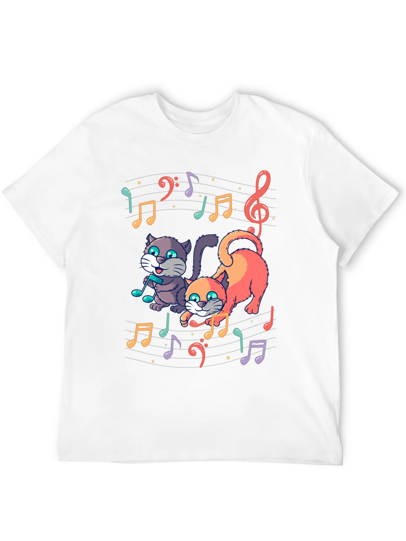 Musical Cats Graphic Tee - Unique Design