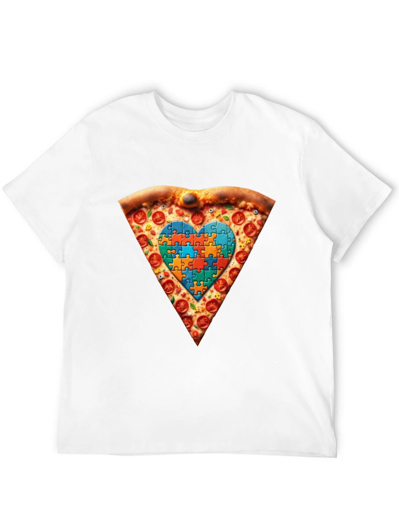 Autism Awareness Pizza Heart T-Shirt