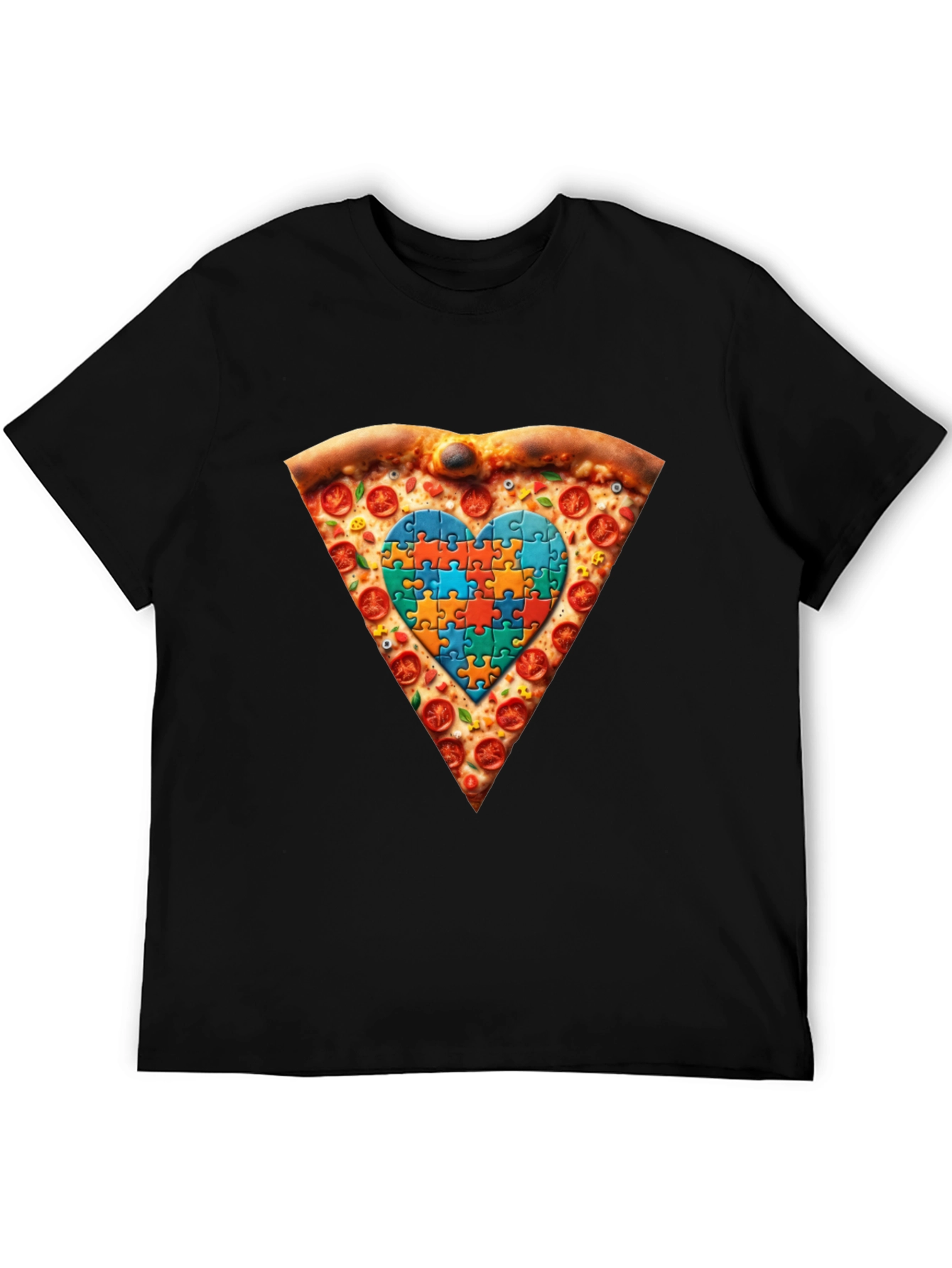 Autism Awareness Pizza Heart T-Shirt