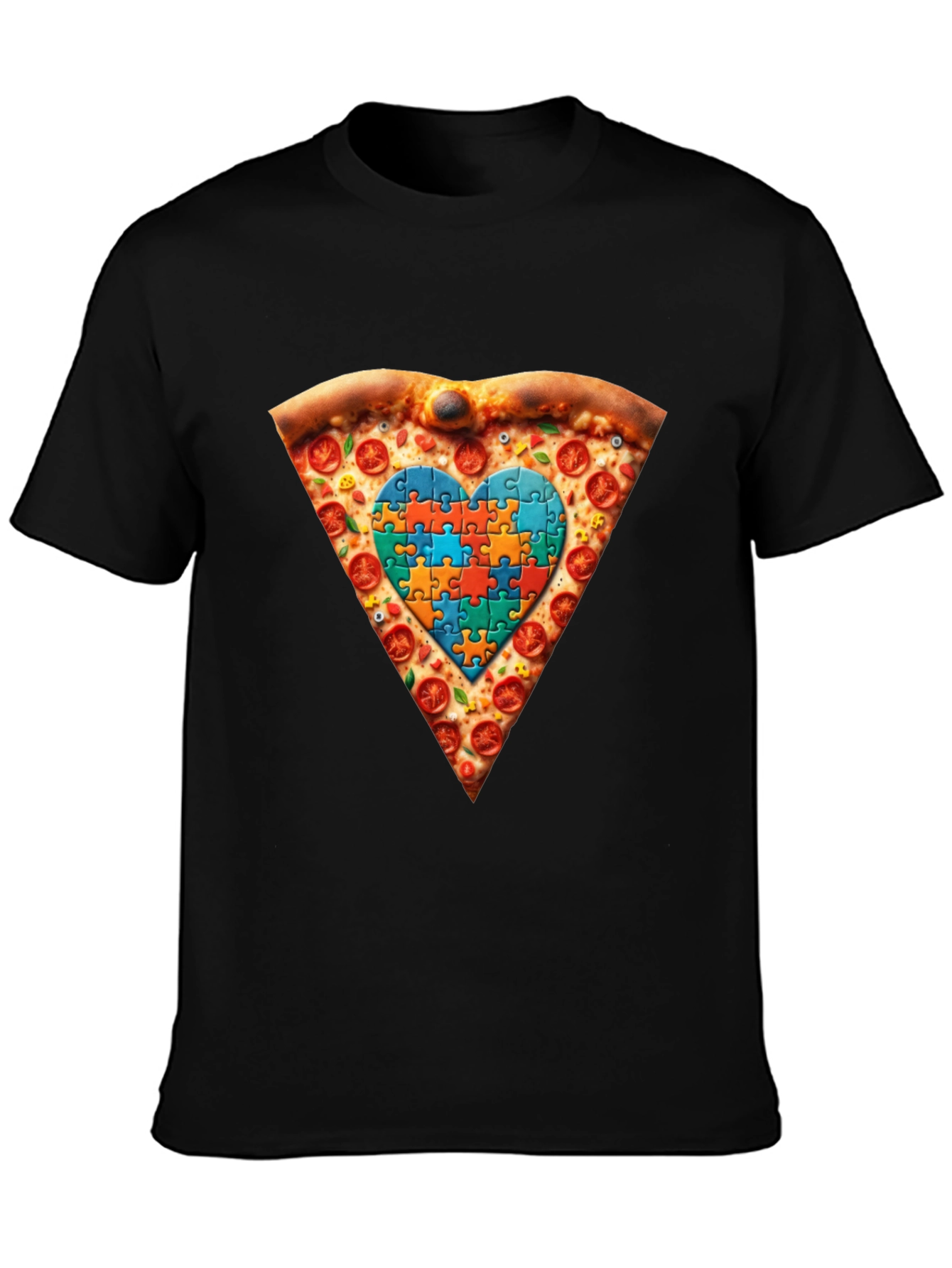 Autism Awareness Pizza Heart T-Shirt