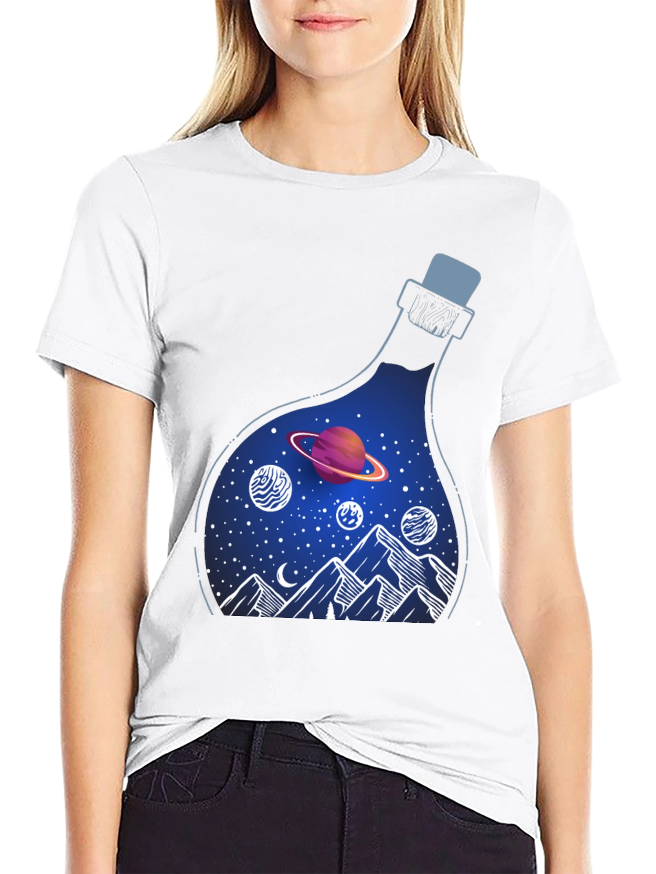 Cosmic Dreams T-Shirt: Galaxy in a Bottle