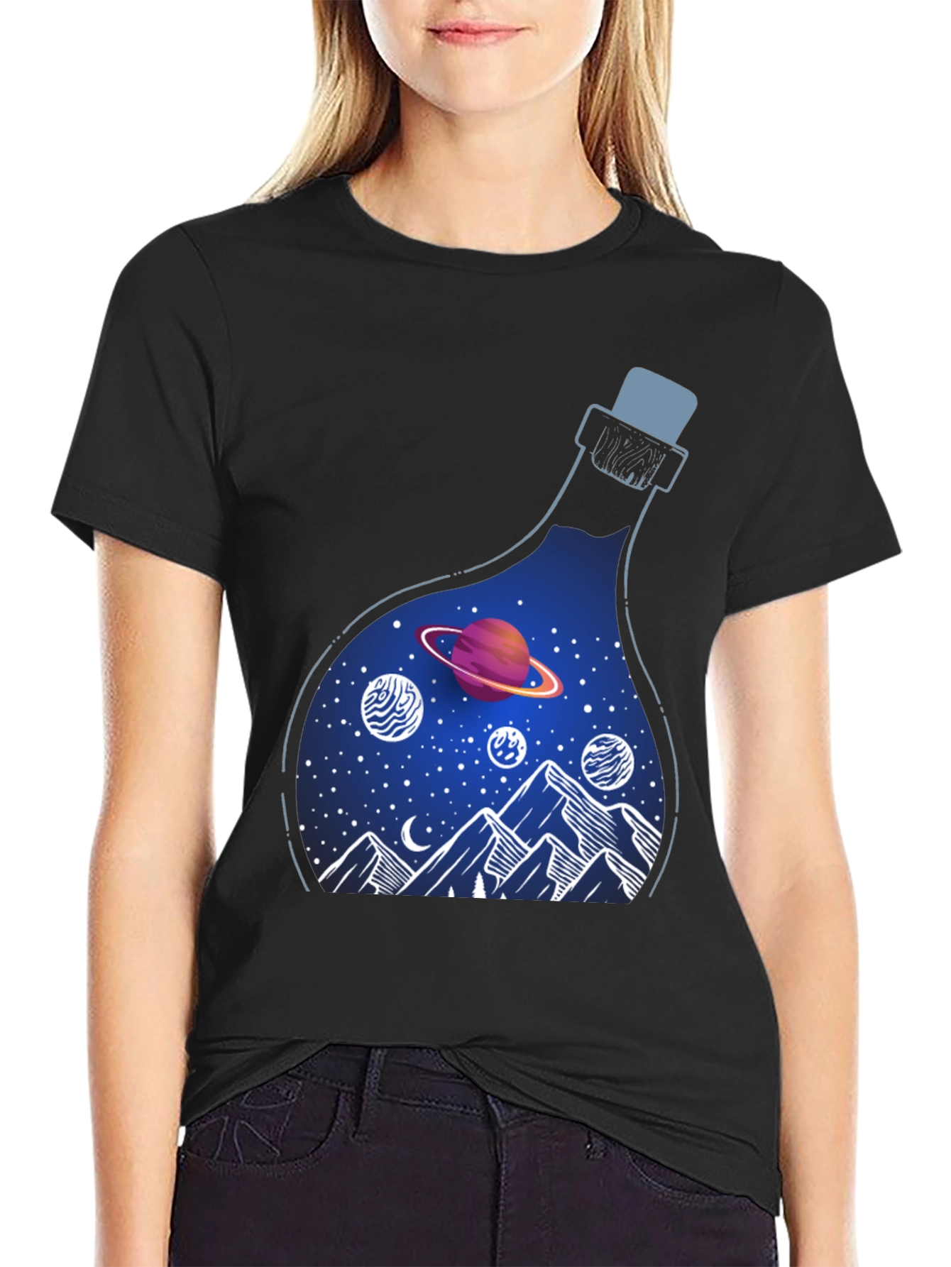 Cosmic Dreams T-Shirt: Galaxy in a Bottle