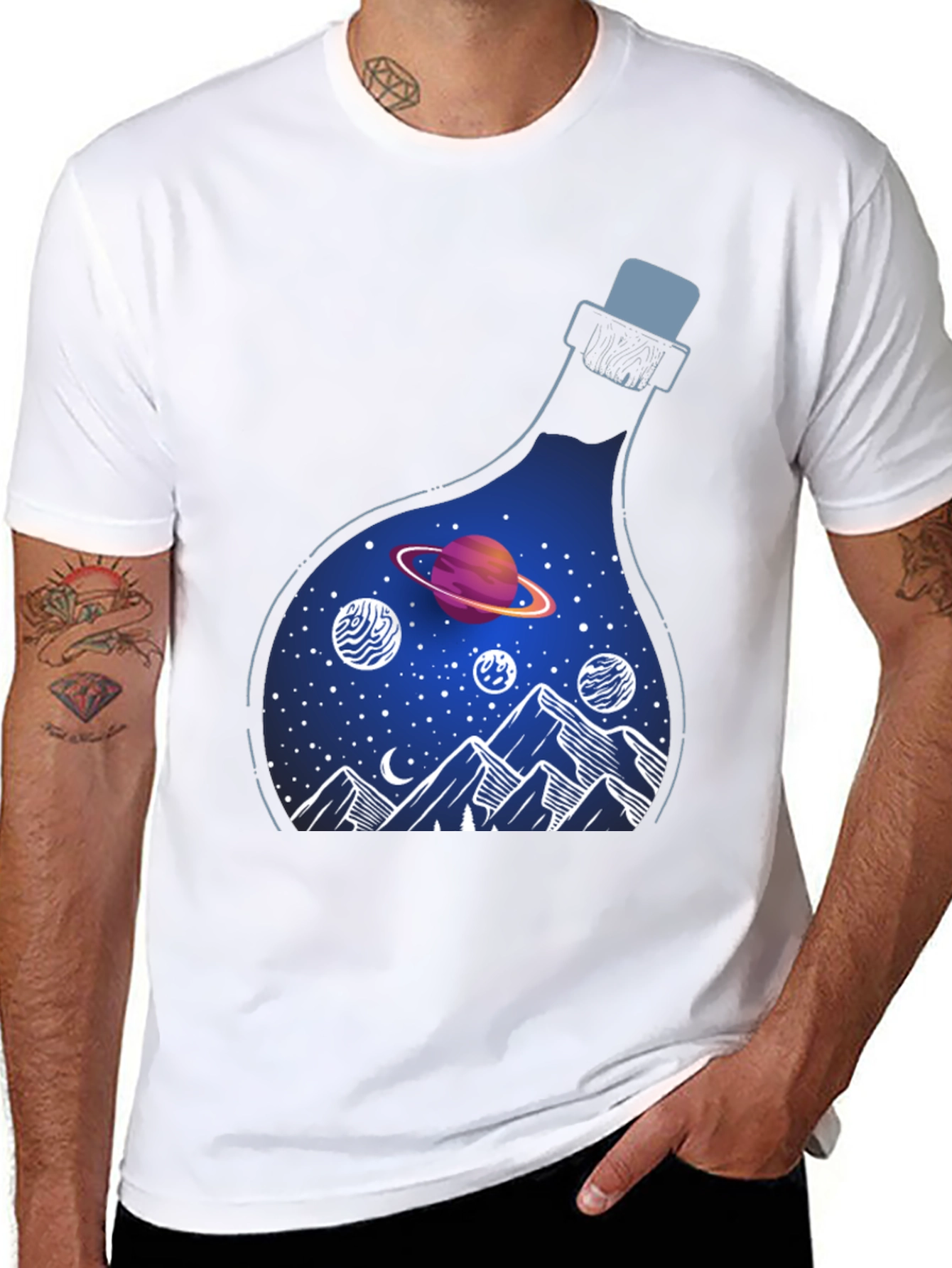 Cosmic Dreams T-Shirt: Galaxy in a Bottle