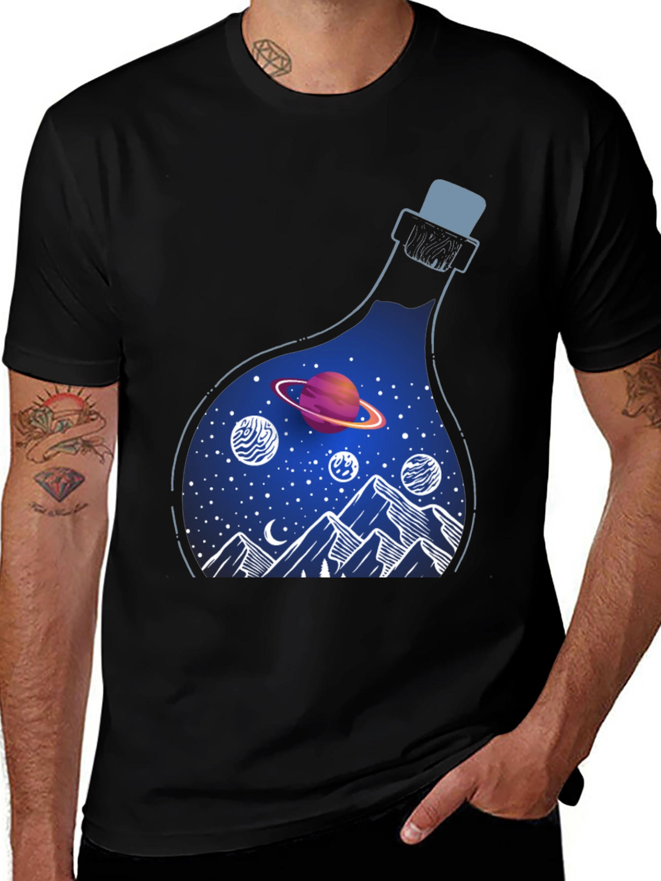 Cosmic Dreams T-Shirt: Galaxy in a Bottle