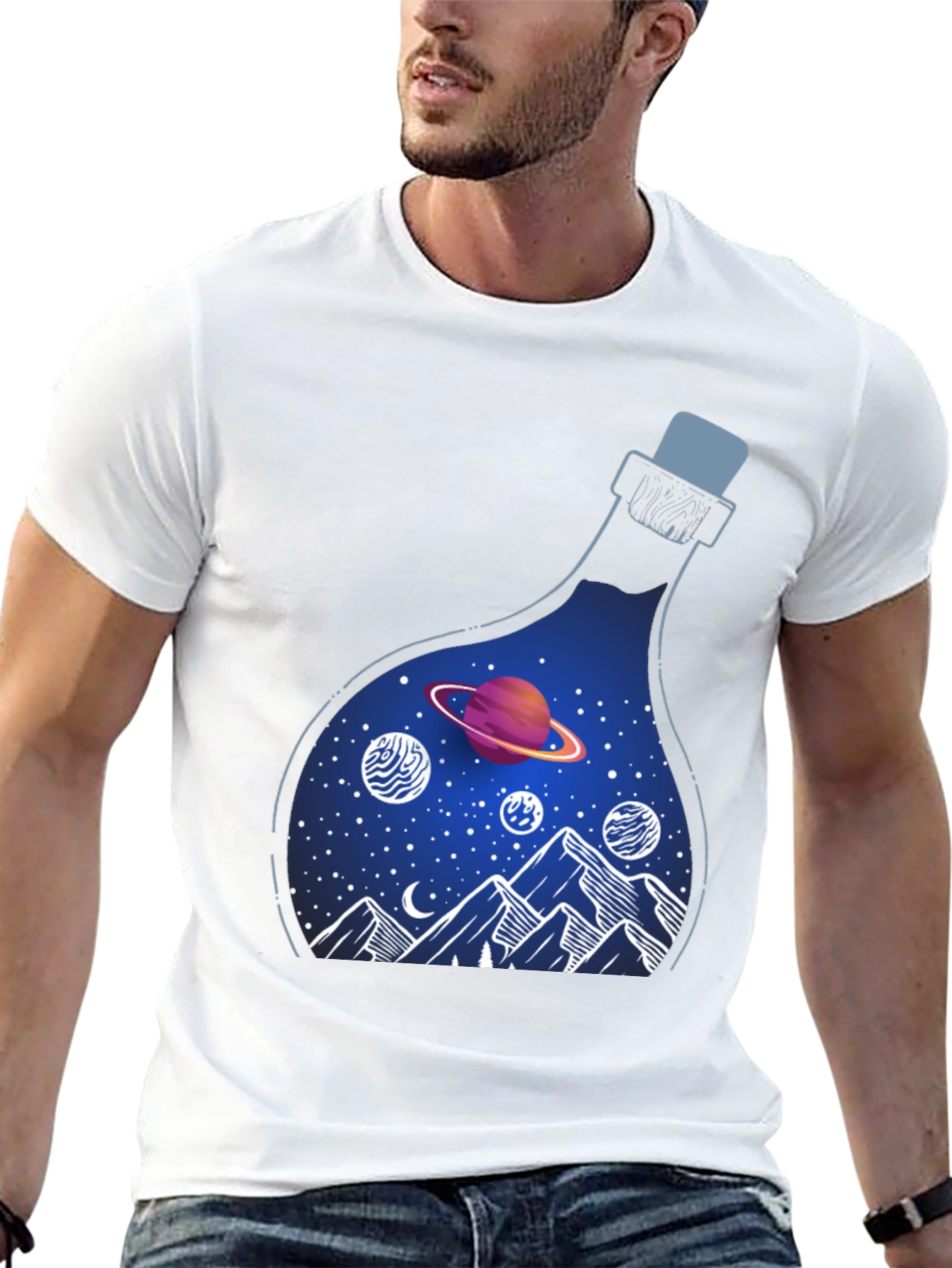 Cosmic Dreams T-Shirt: Galaxy in a Bottle