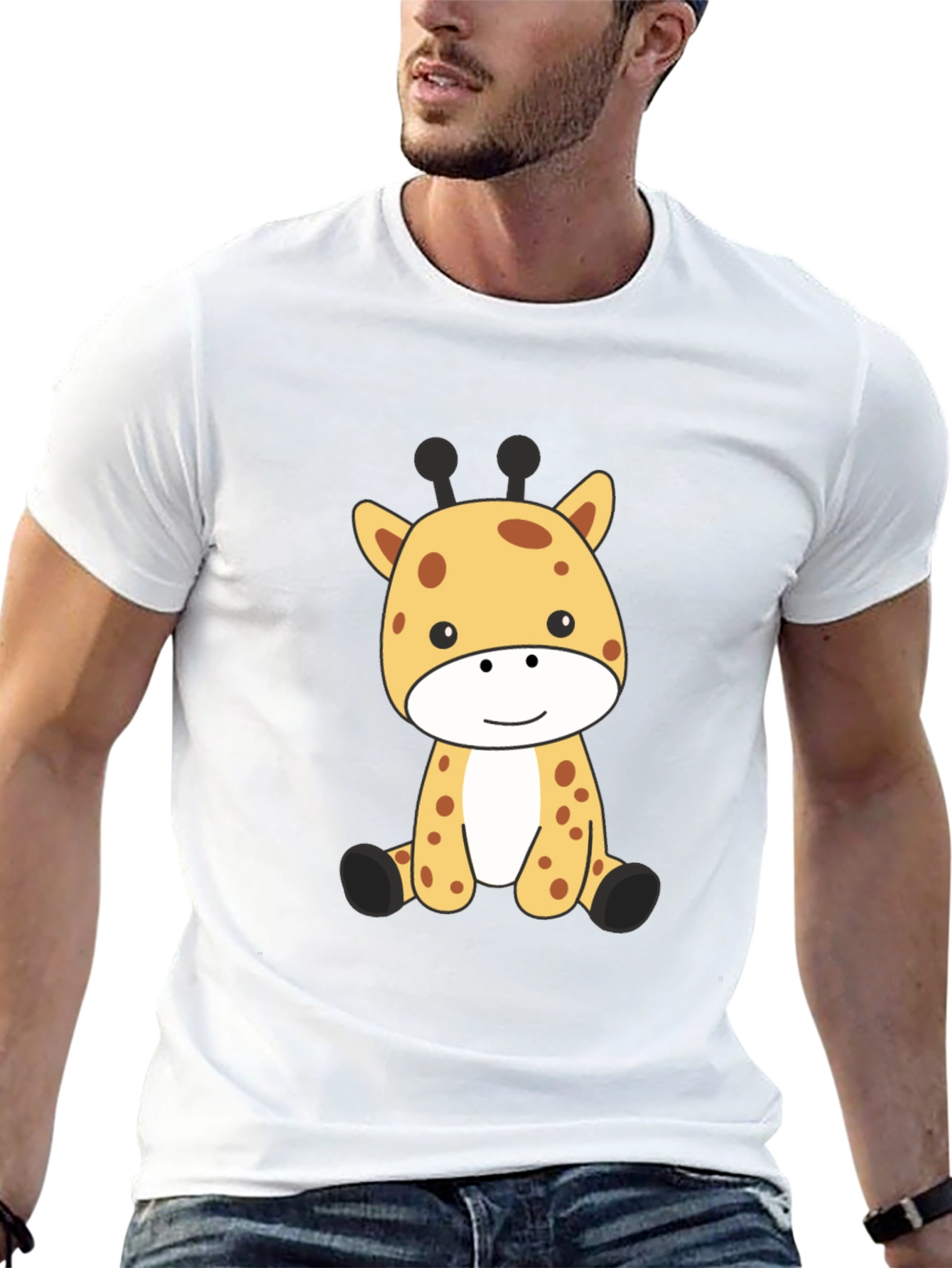 Cute Giraffe Graphic Tee - Soft Cotton Blend