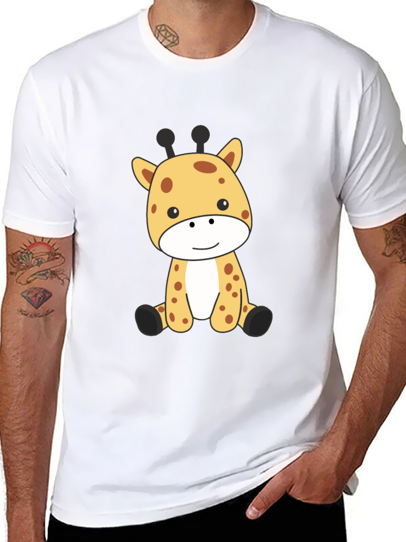 Cute Giraffe Graphic Tee - Soft Cotton Blend
