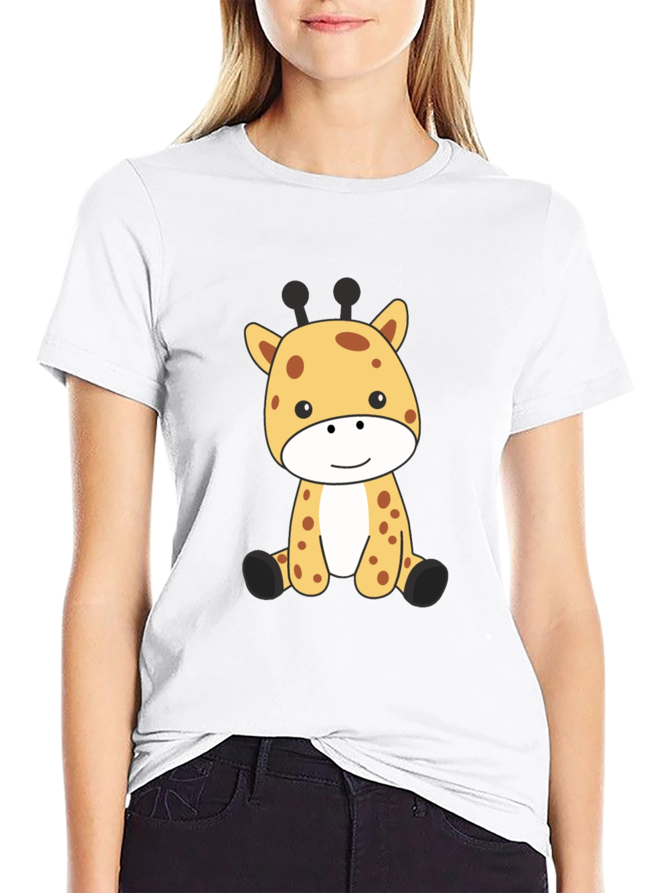 Cute Giraffe Graphic Tee - Soft Cotton Blend