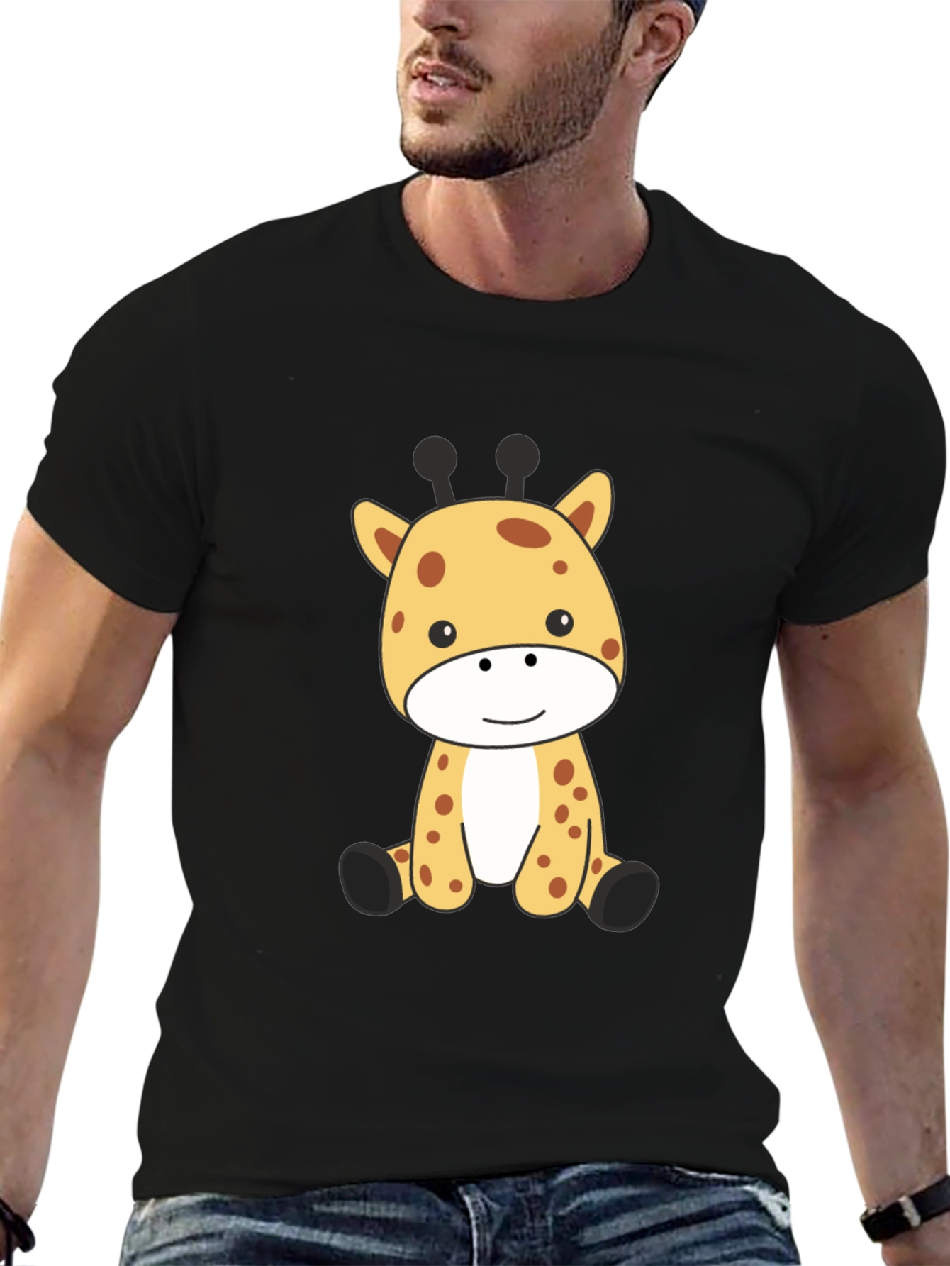 Cute Giraffe Graphic Tee - Soft Cotton Blend