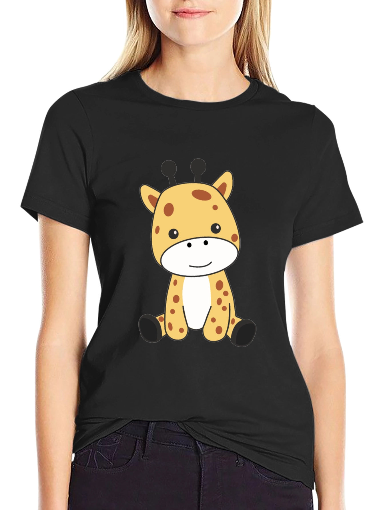 Cute Giraffe Graphic Tee - Soft Cotton Blend
