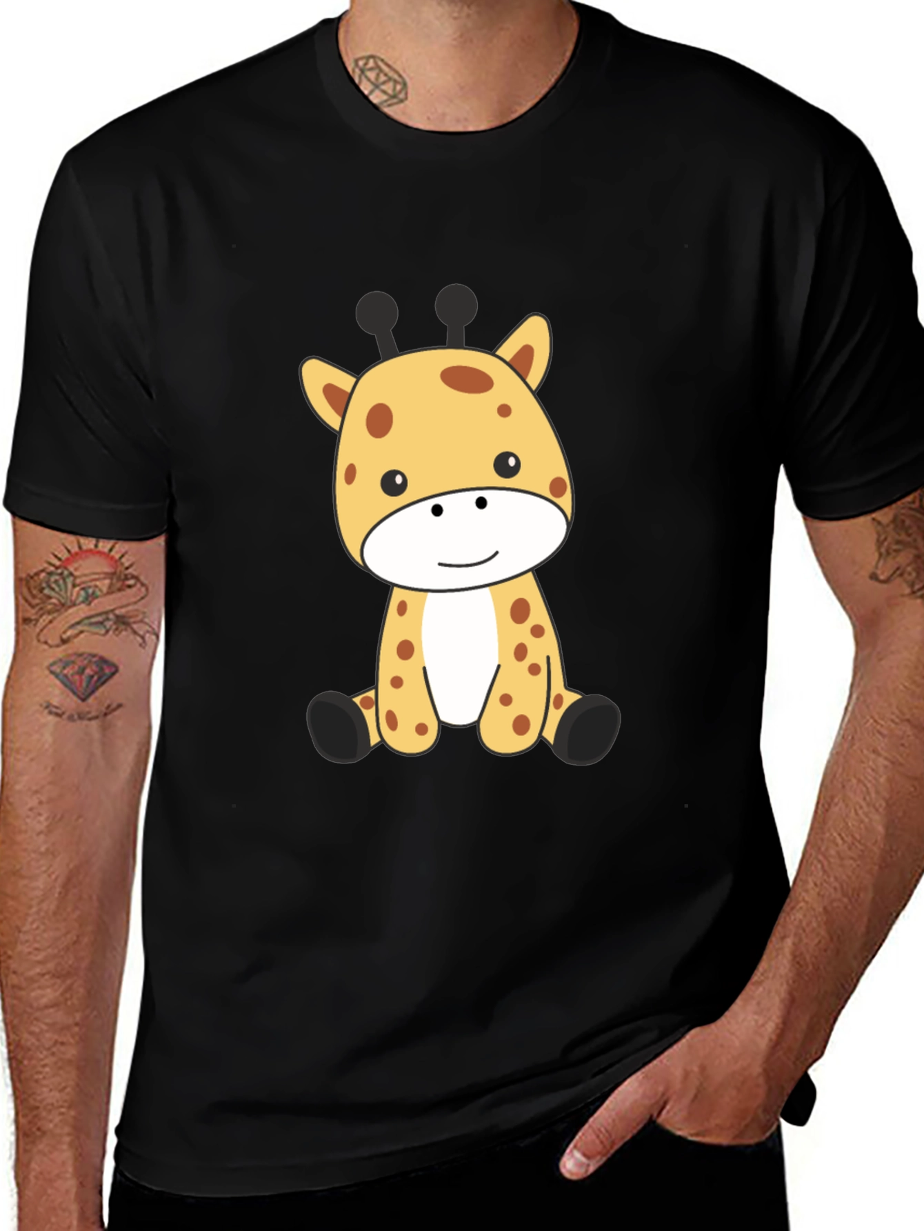 Cute Giraffe Graphic Tee - Soft Cotton Blend
