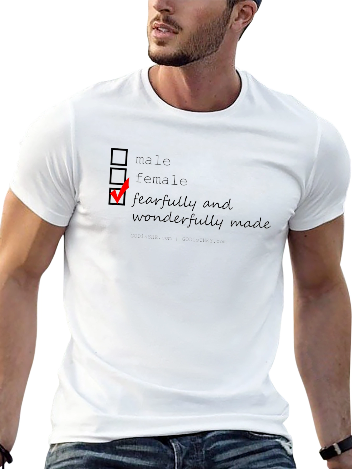 Fearfully & Wonderfully Made T-Shirt - Checkbox Design