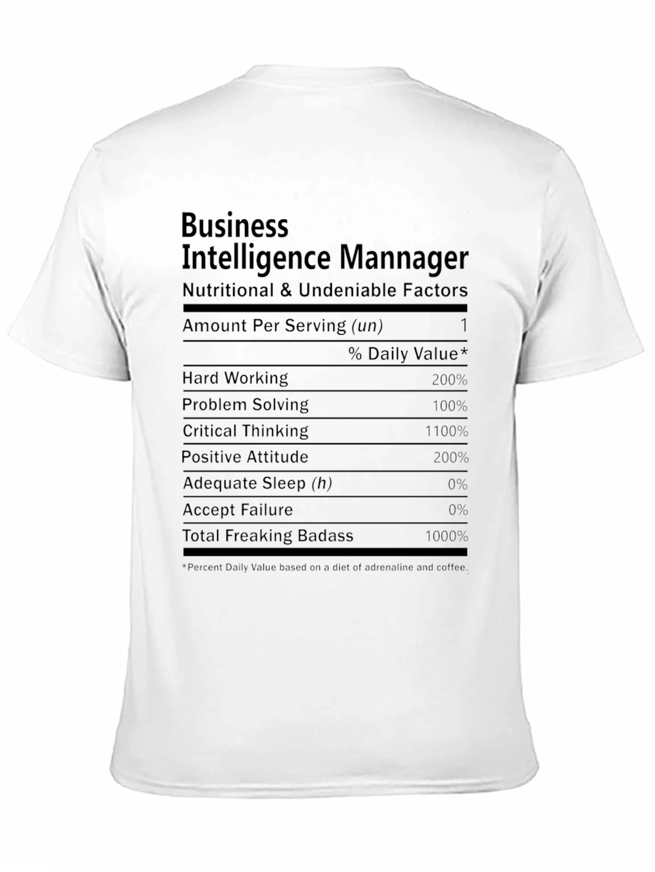 Business Intelligence Manager Novelty T-Shirt
