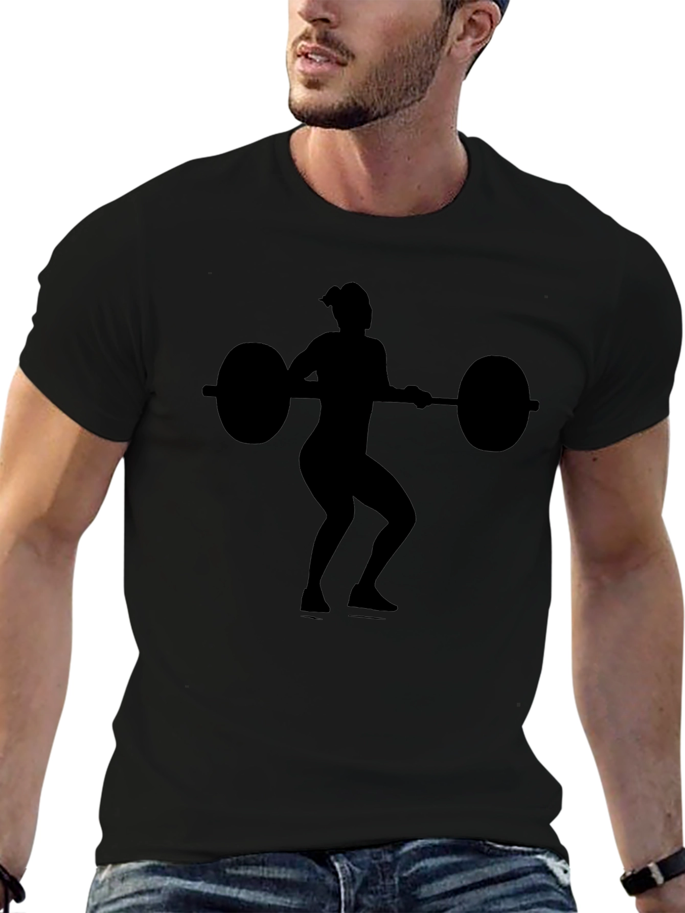 Weightlifting Silhouette Graphic T-Shirt
