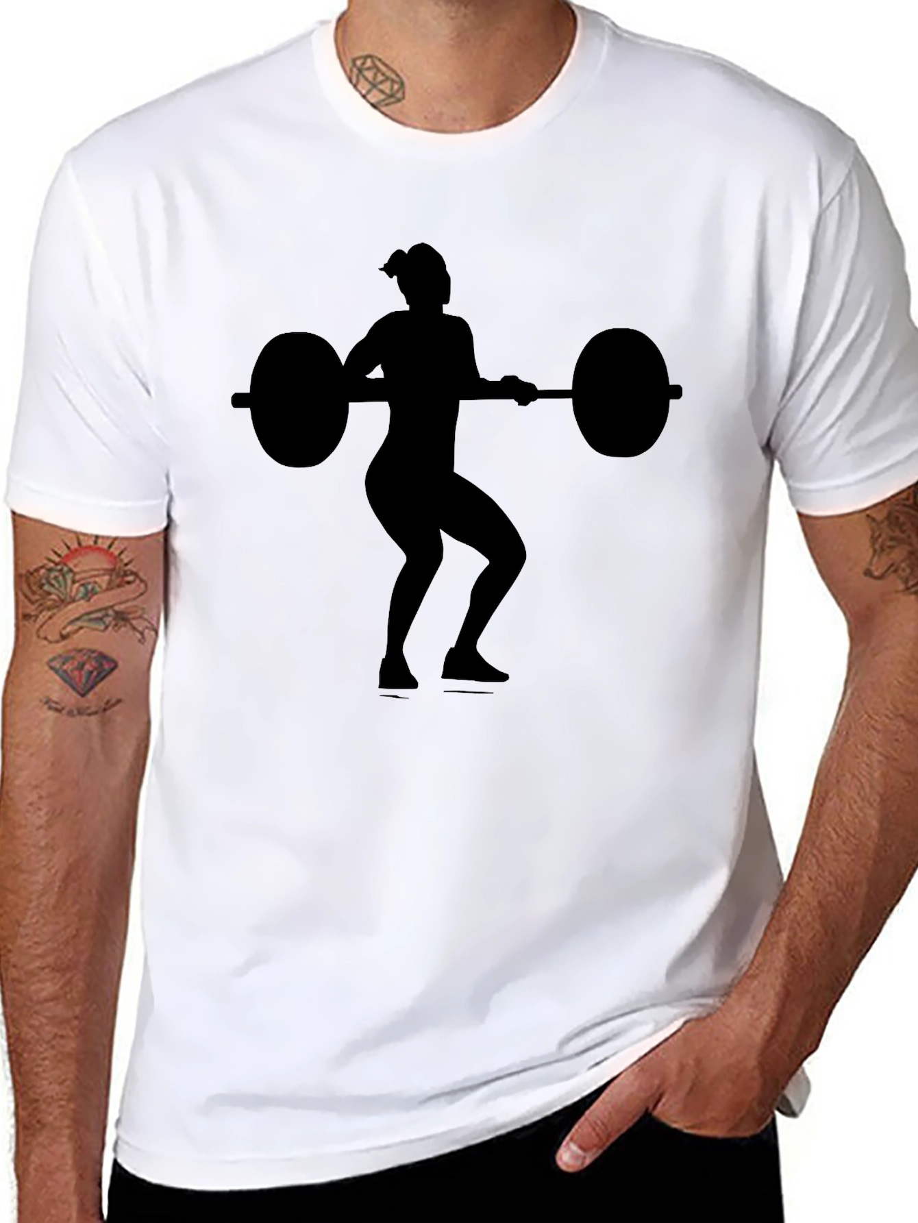 Weightlifting Silhouette Graphic T-Shirt
