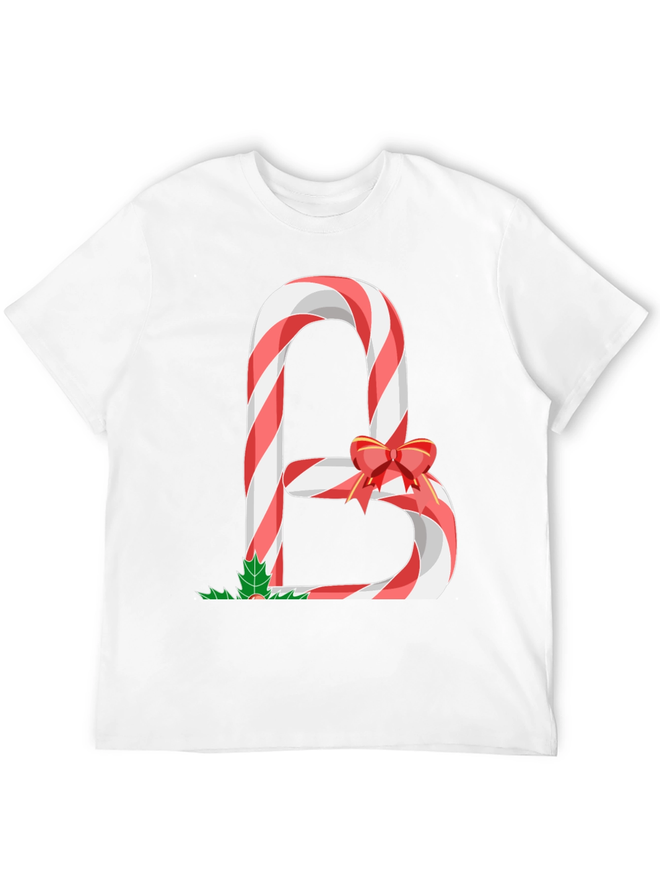 Candy Cane Letter B Christmas T-Shirt