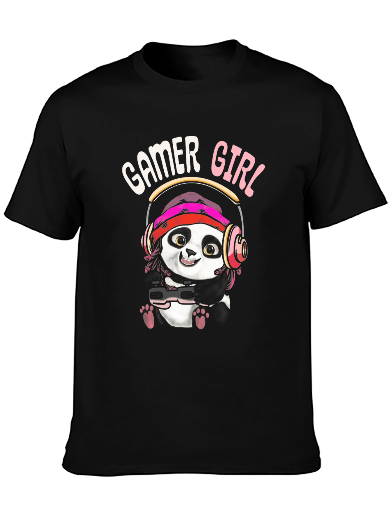 Gamer Girl Panda Graphic Tee - Cool Gaming Shirt