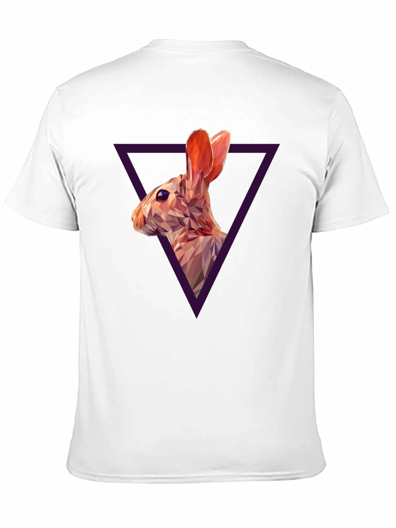 Geometric Rabbit Graphic Black T-Shirt