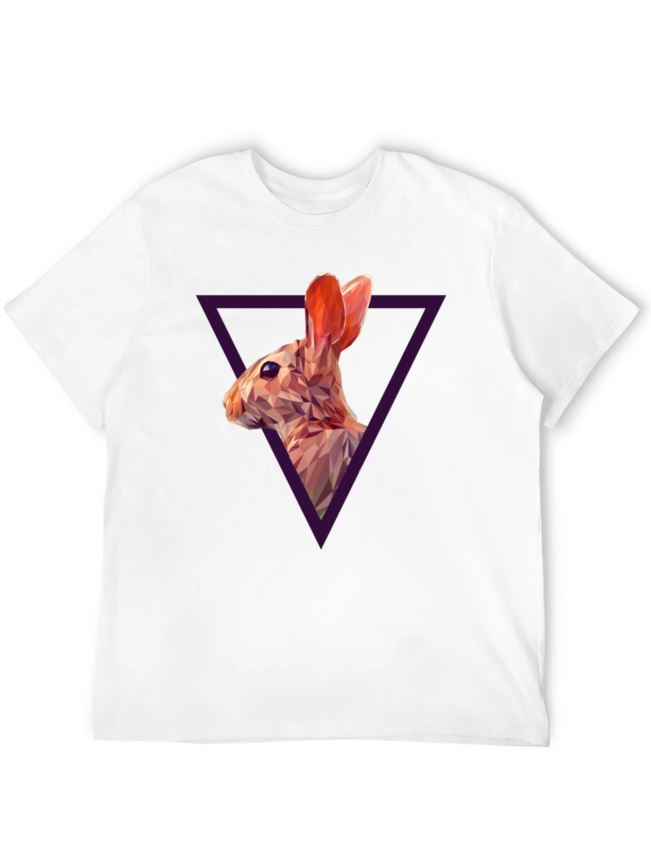 Geometric Rabbit Graphic Black T-Shirt
