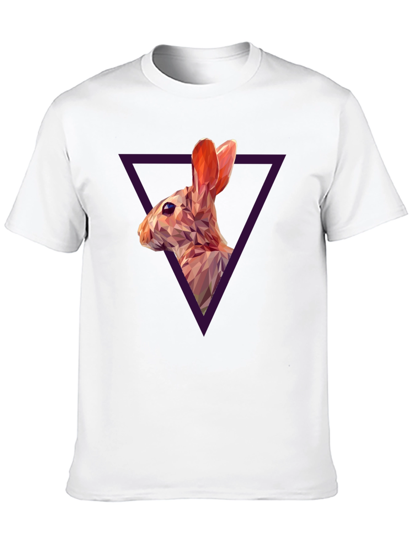 Geometric Rabbit Graphic Black T-Shirt