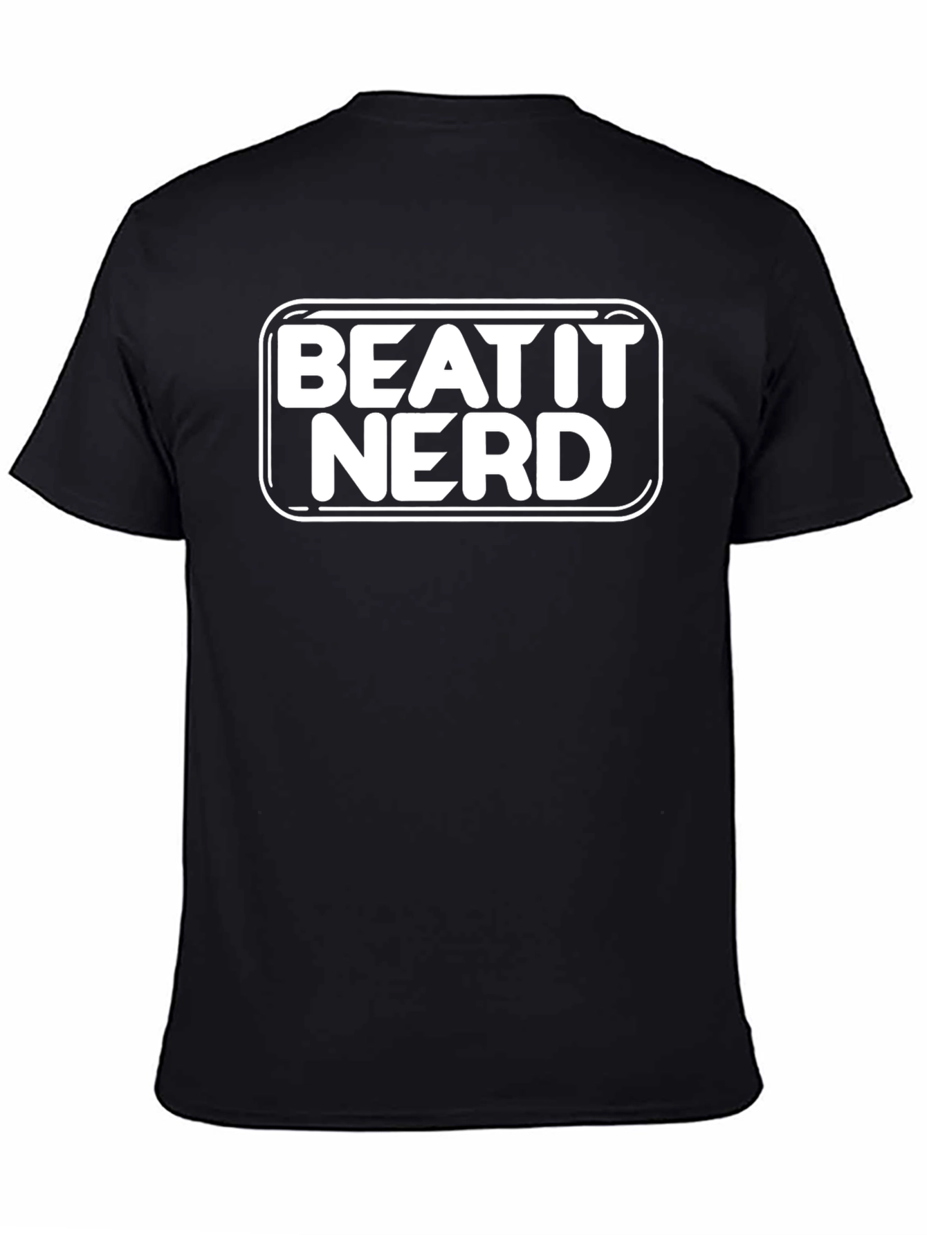 Beat It Nerd Black Graphic T-Shirt