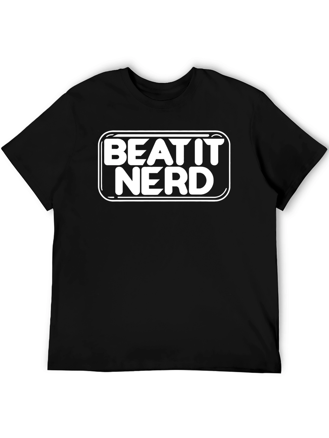 Beat It Nerd Black Graphic T-Shirt