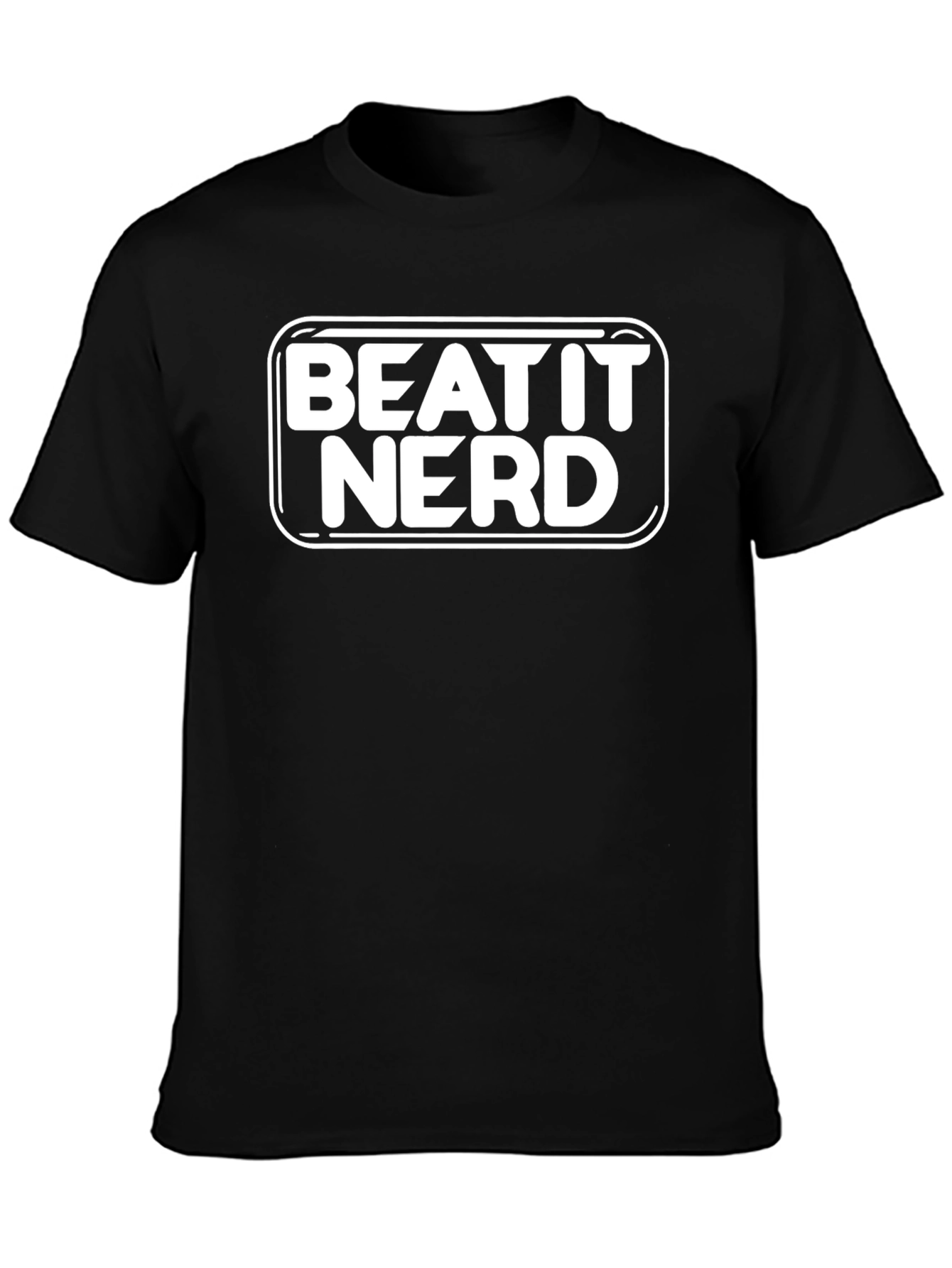 Beat It Nerd Black Graphic T-Shirt