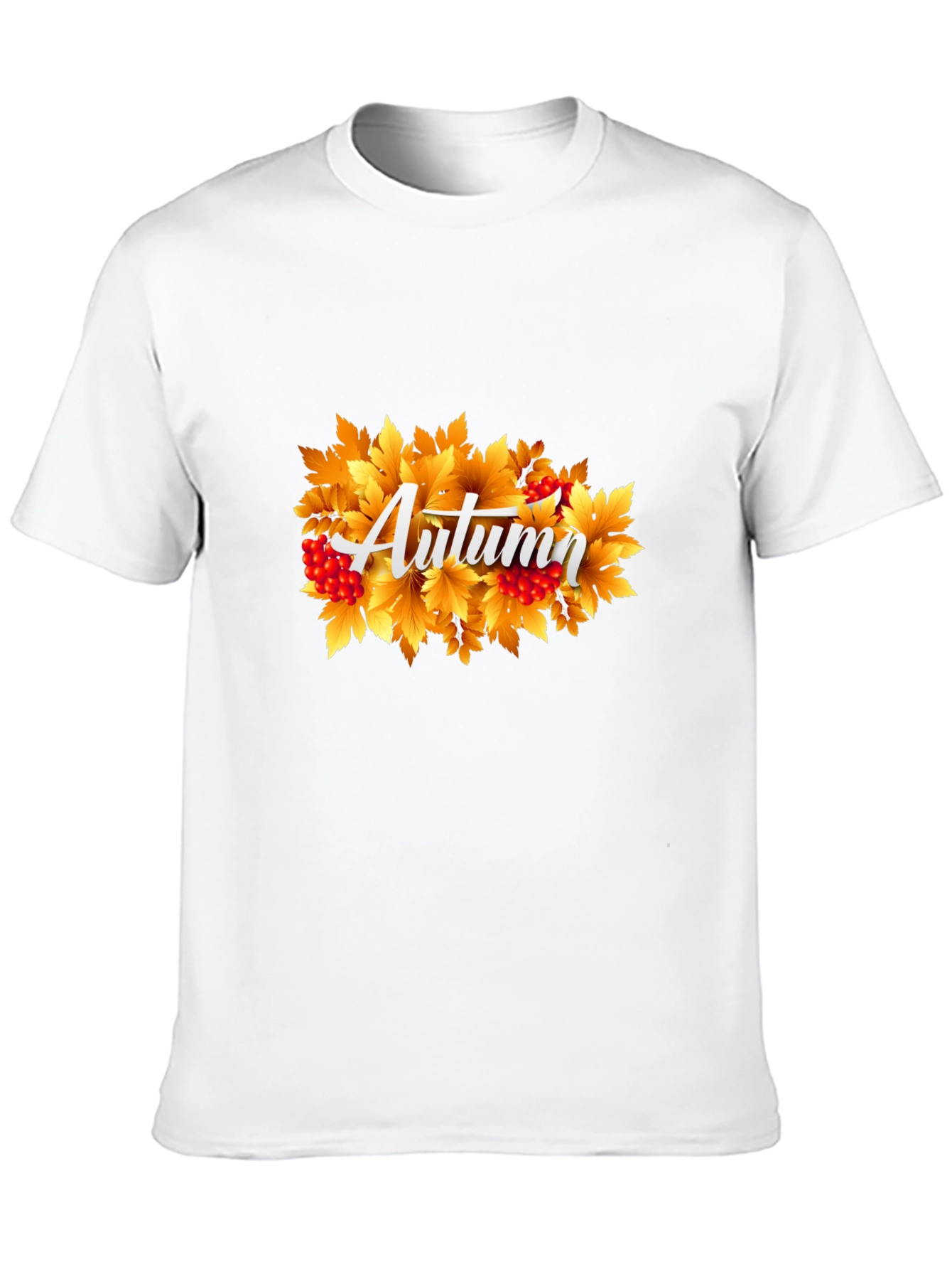 Autumn Leaves Graphic Tee - Black Cotton