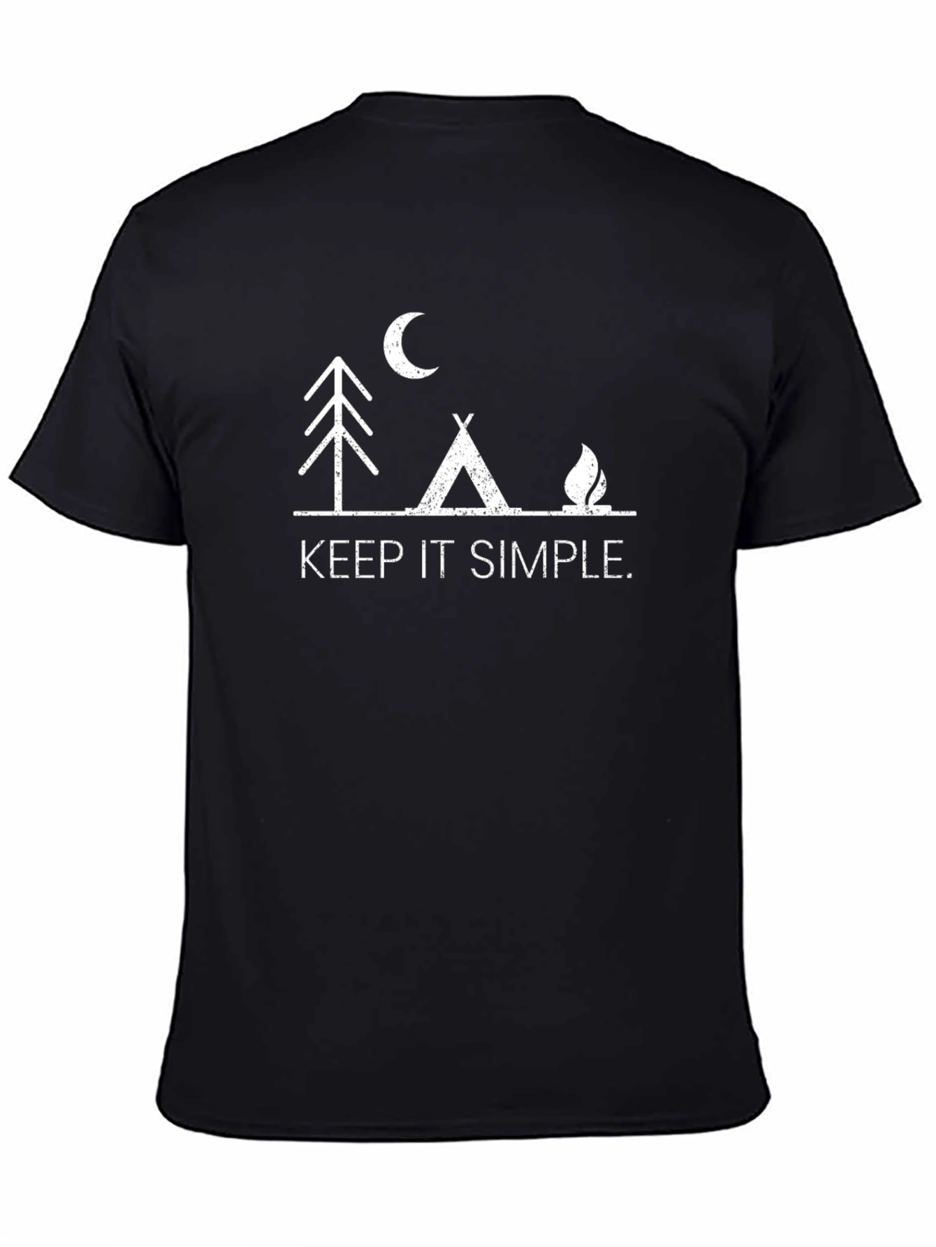 Keep It Simple Camping Graphic Tee - Black