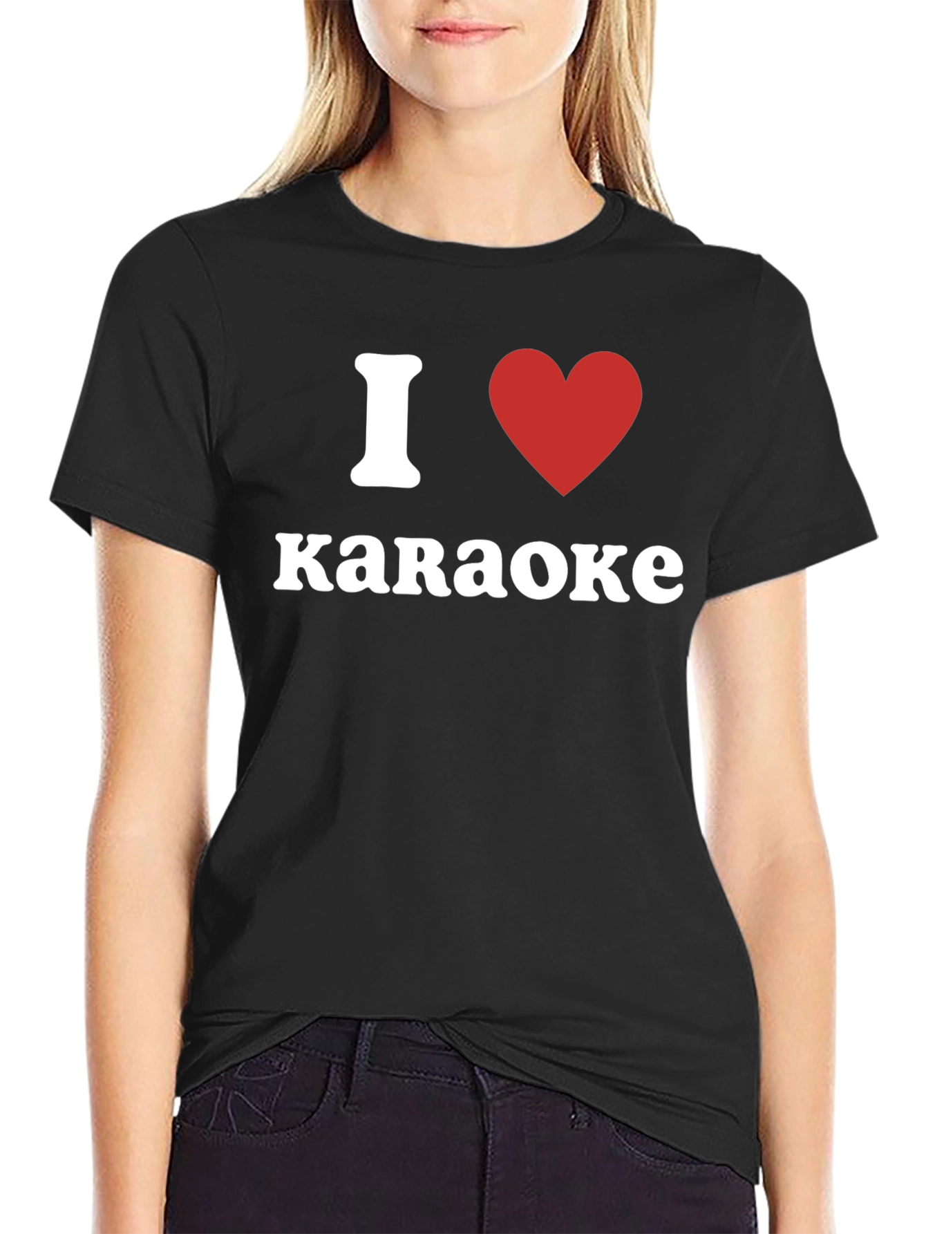 I Love Karaoke T-Shirt - Red Heart Design