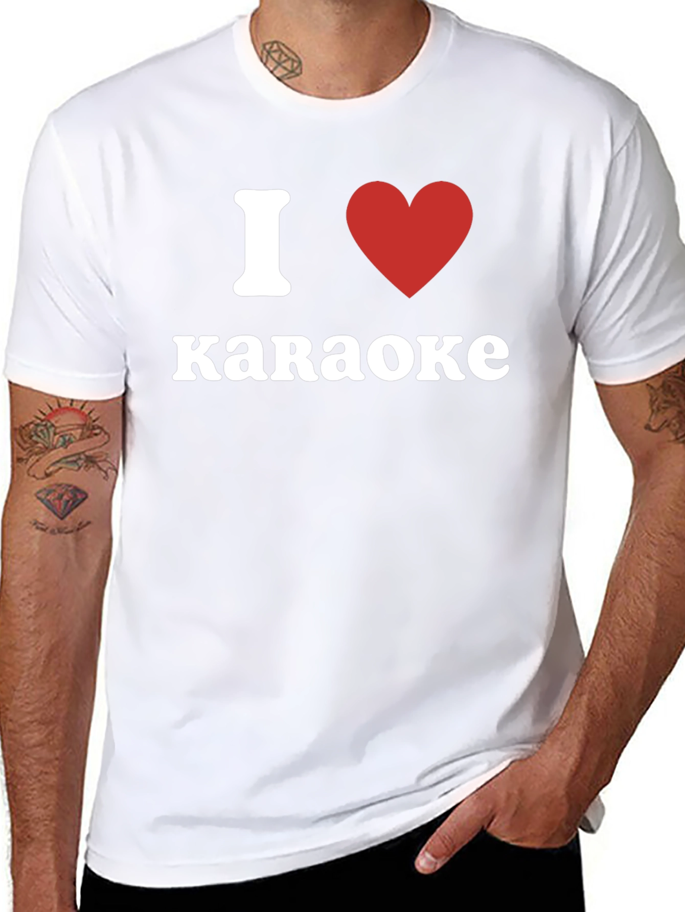 I Love Karaoke T-Shirt - Red Heart Design