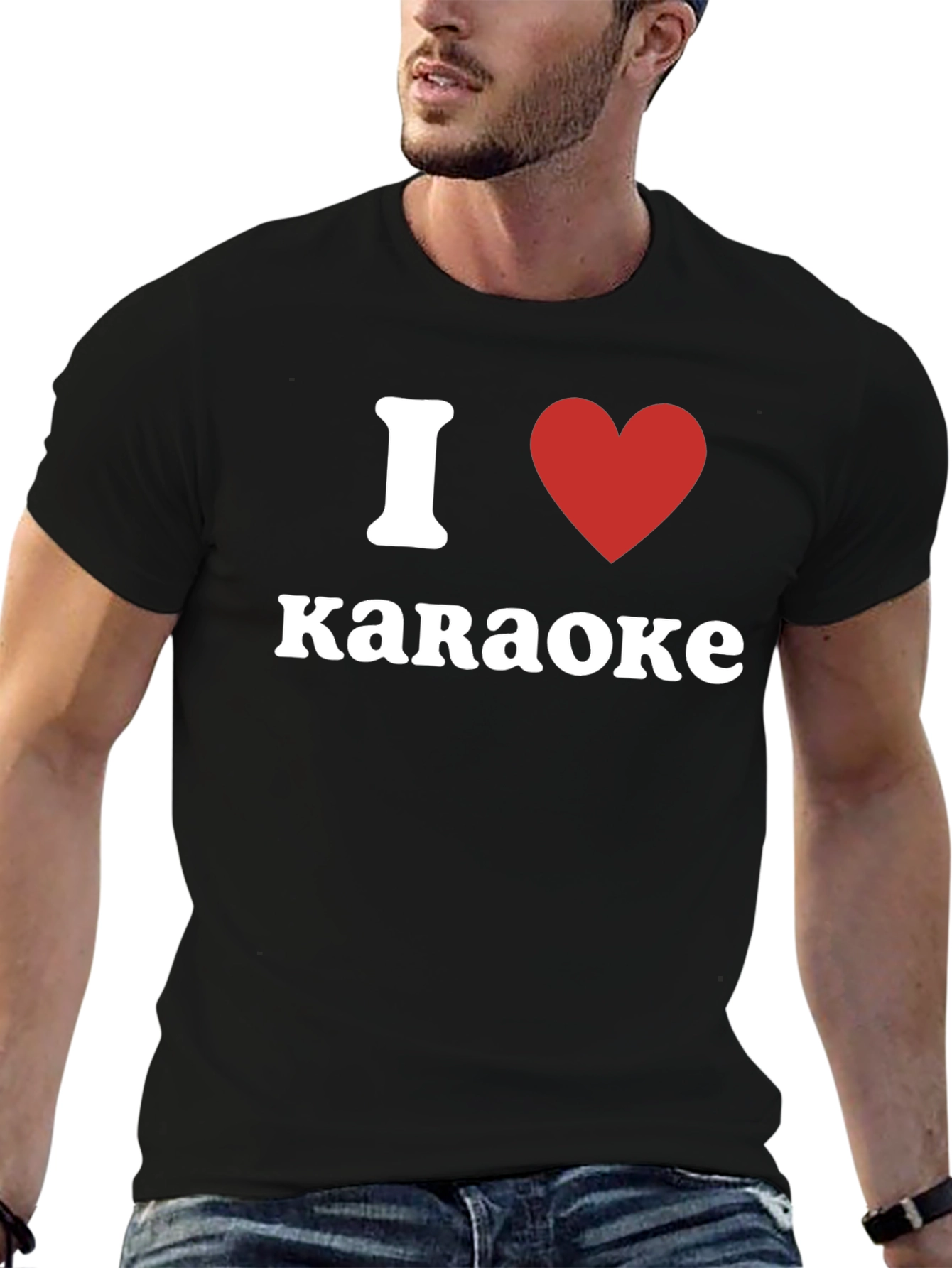 I Love Karaoke T-Shirt - Red Heart Design