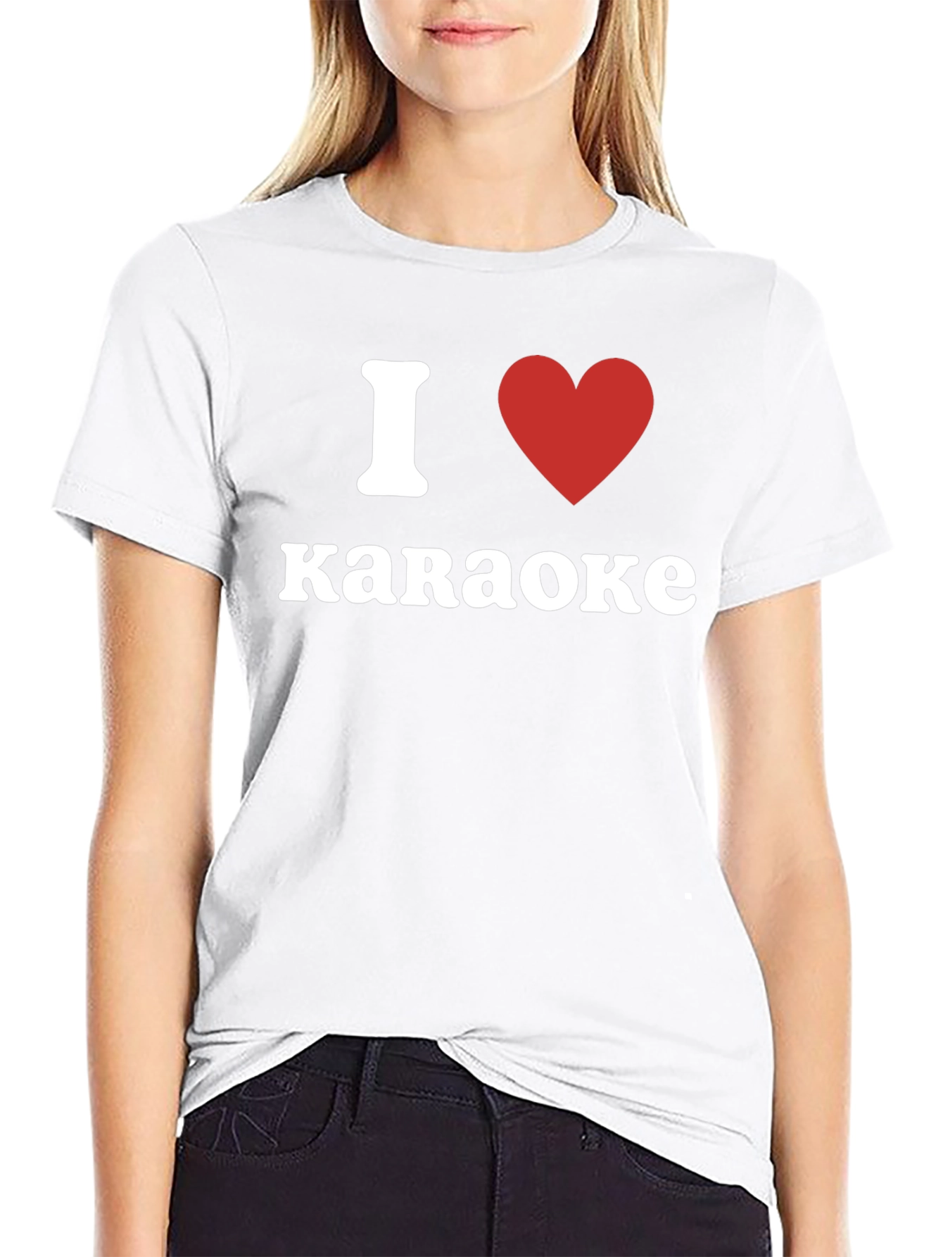 I Love Karaoke T-Shirt - Red Heart Design