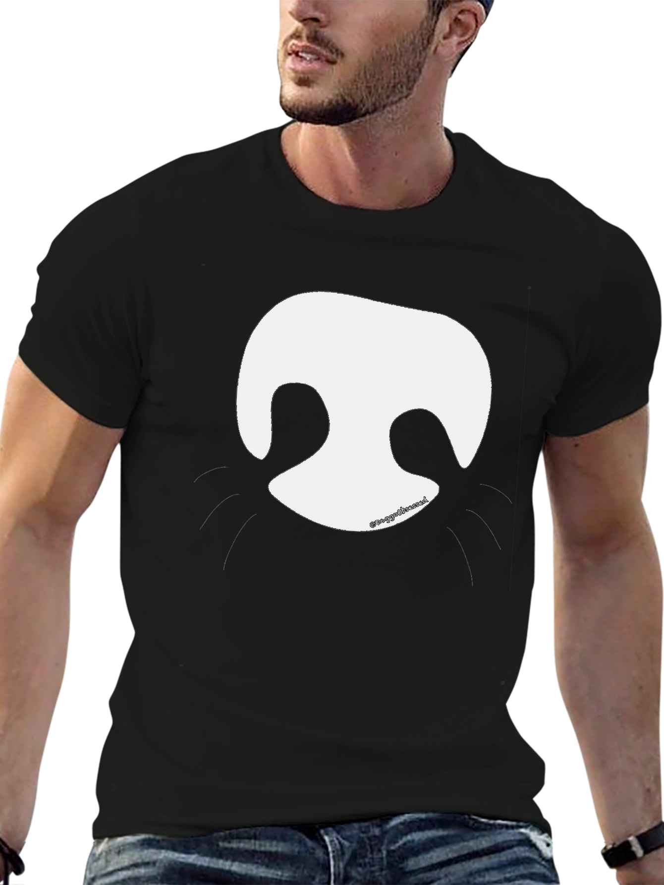 Dog Nose Graphic Tee - Black Casual T-Shirt