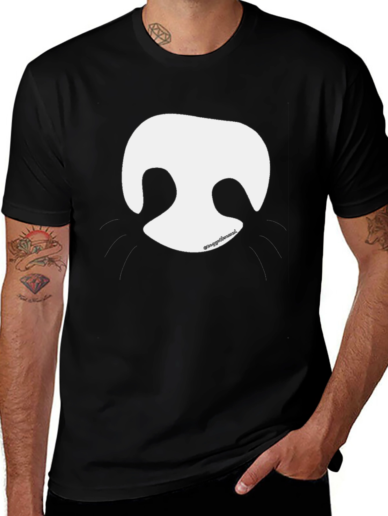 Dog Nose Graphic Tee - Black Casual T-Shirt