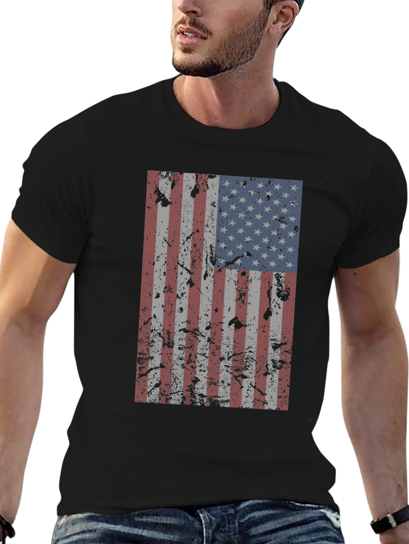 Distressed American Flag Graphic Tee