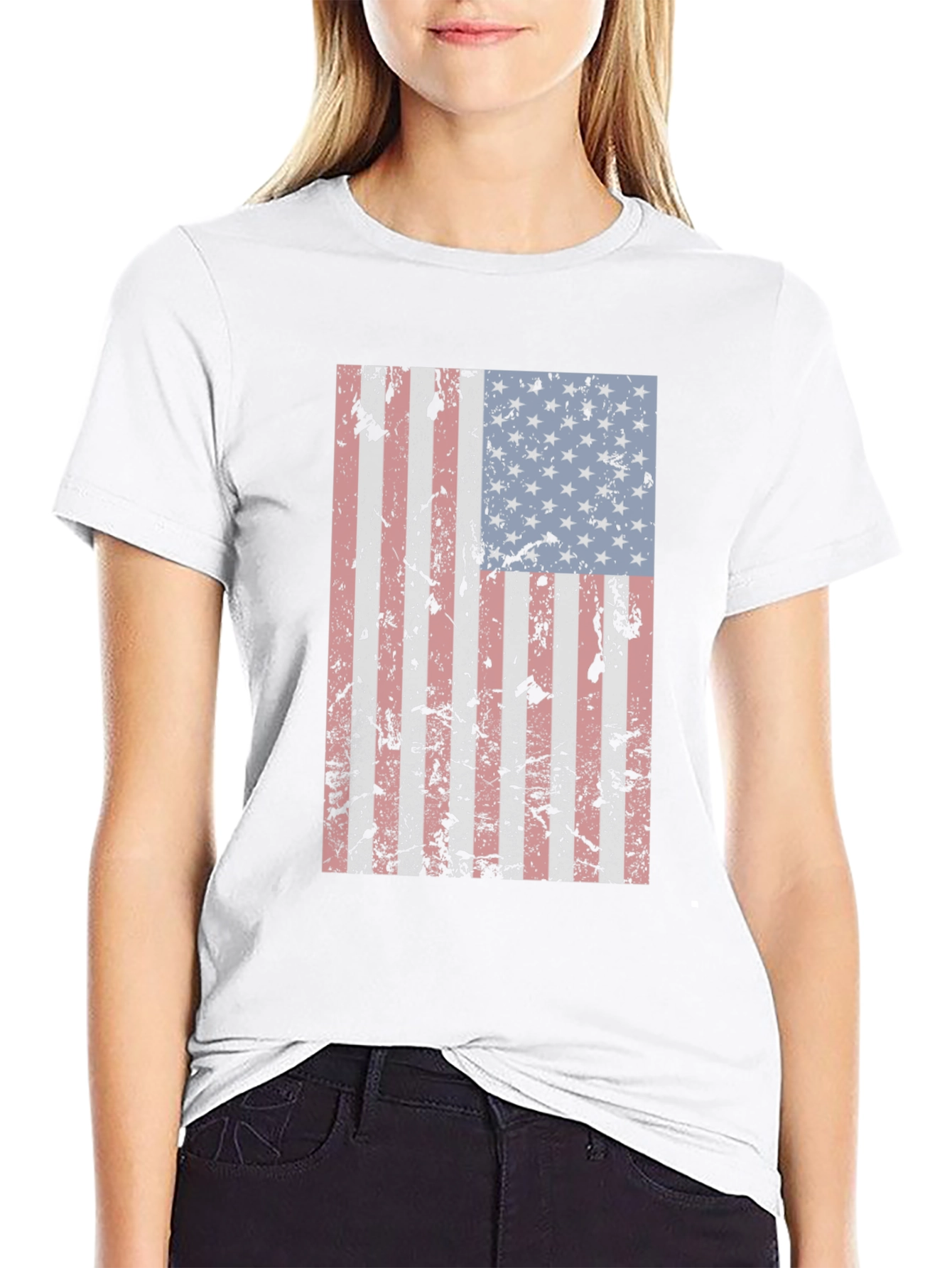 Distressed American Flag Graphic Tee